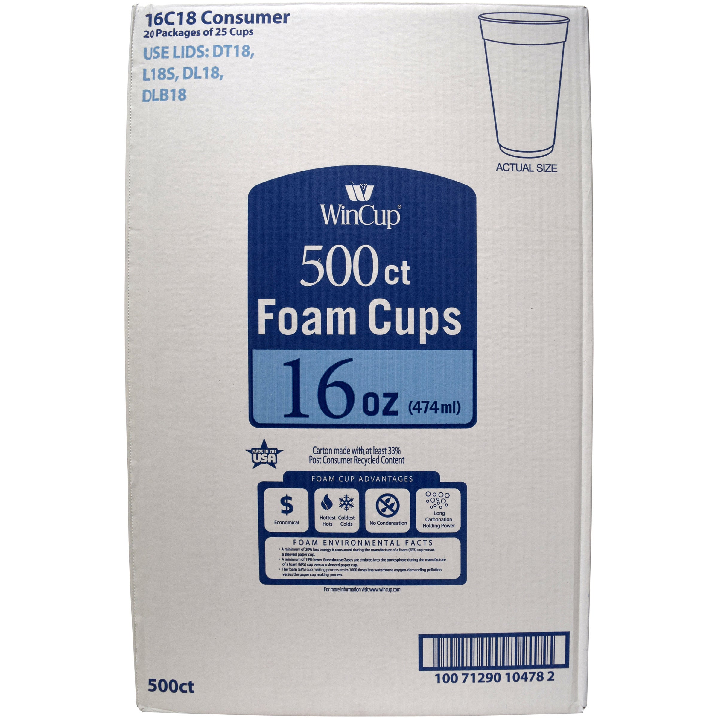 WINCUP 16 OZ FOAM CUP 500 CT 300074