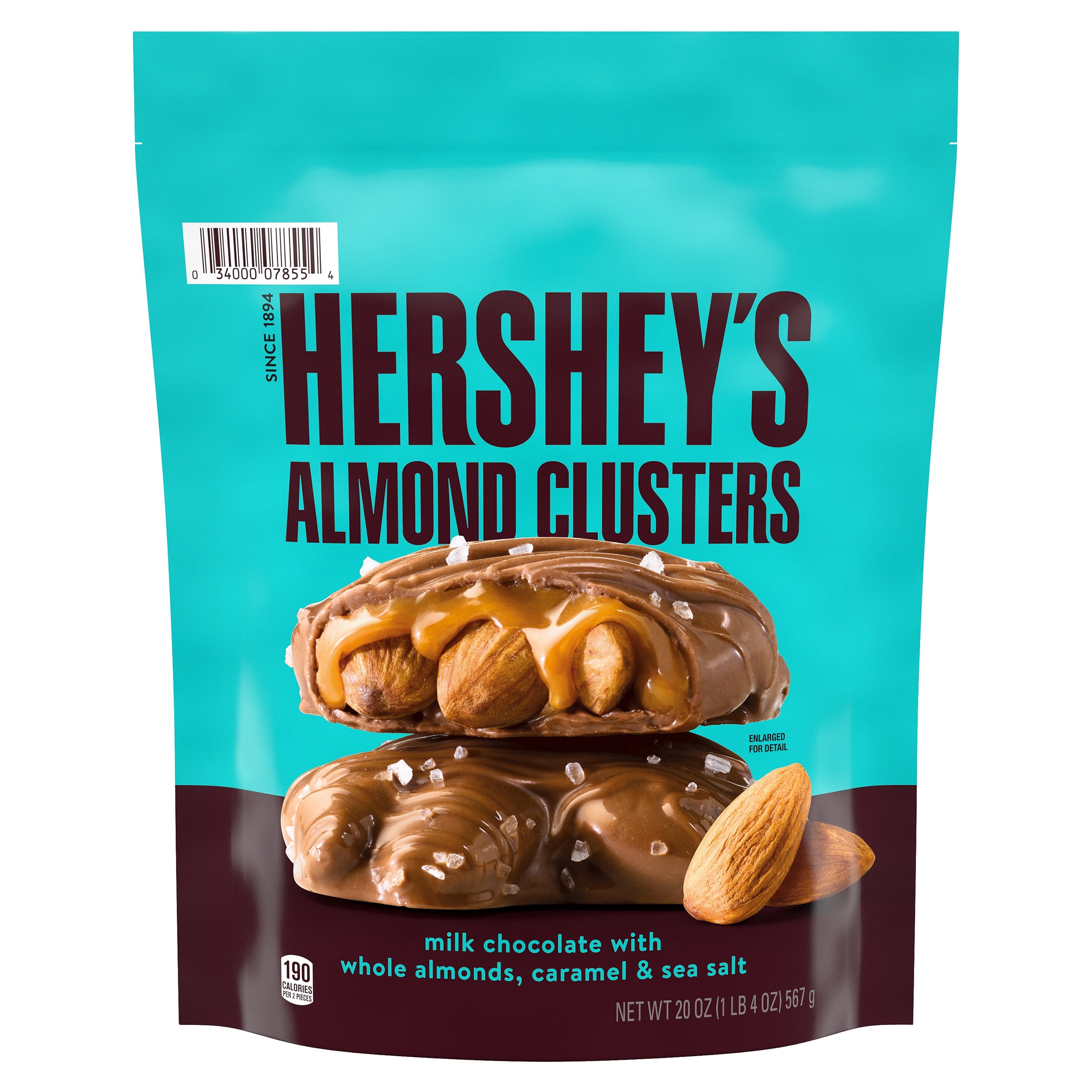 HERSHEY'S ALMOND CARAMEL CLUSTER 20 OZ (1.25 LBS)
