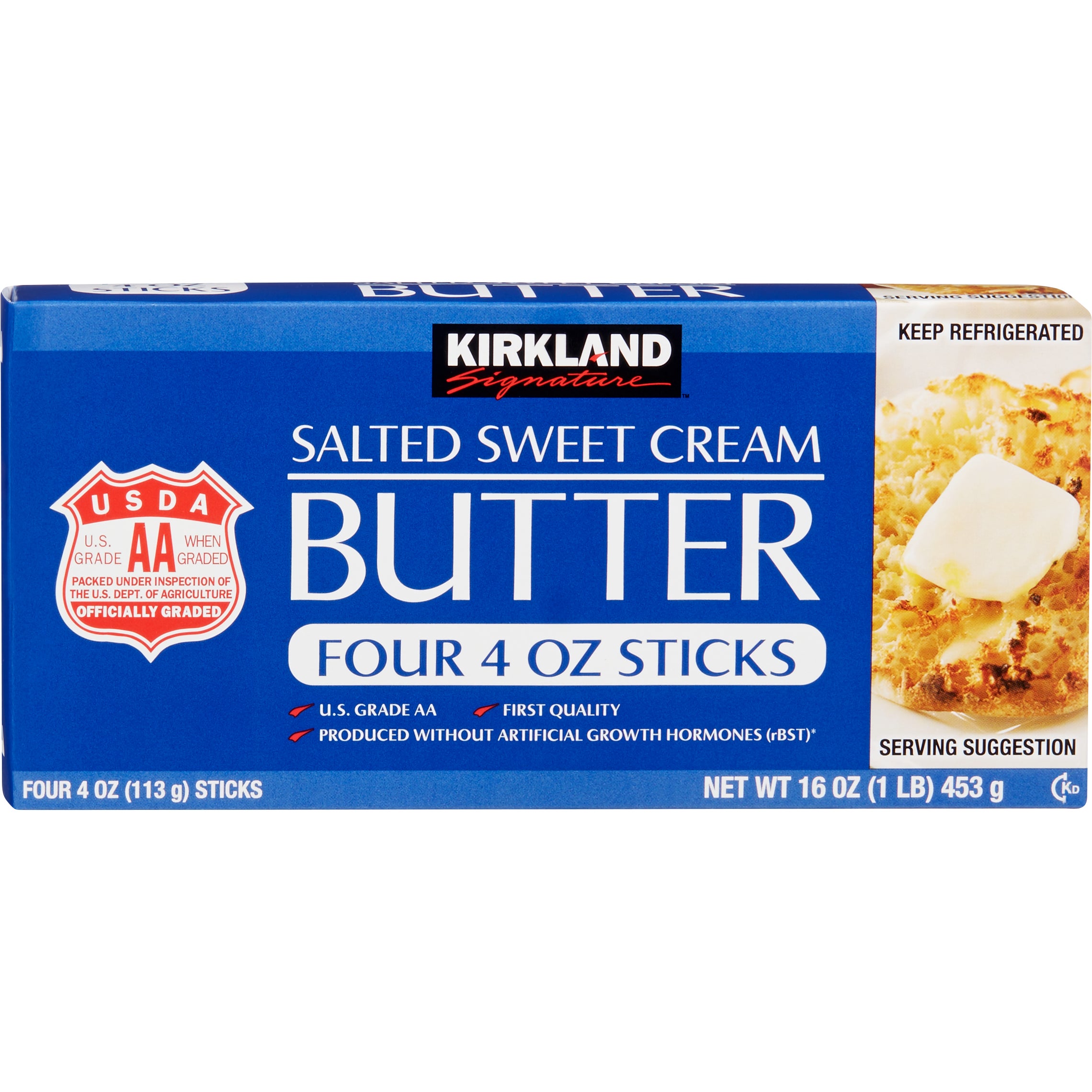 KIRKLAND SIGNATURE SALTED BUTTER QUARTERS 4/1 LB - Image 1