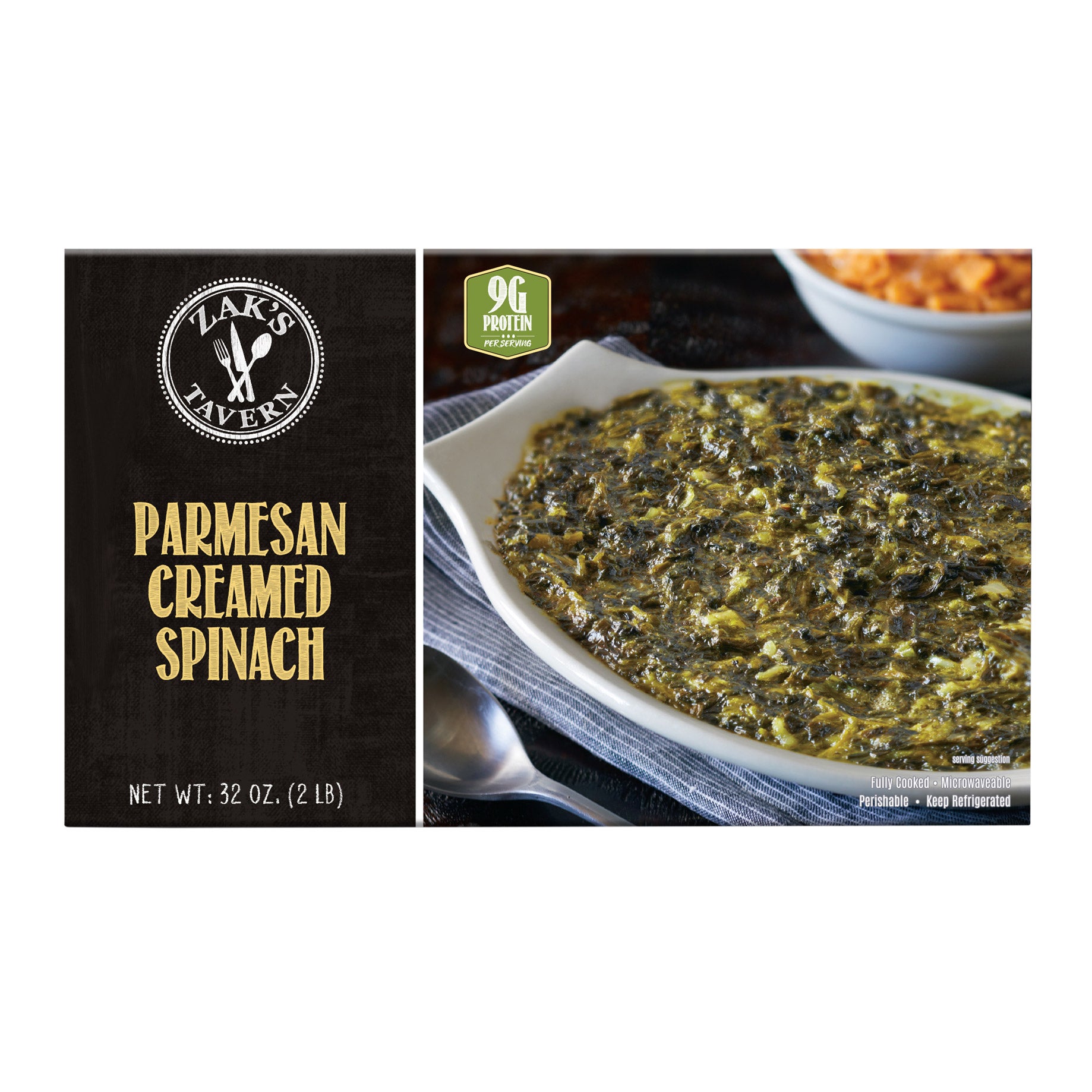 ZAK'S TAVERN CREAMED SPINACH 32 OZ