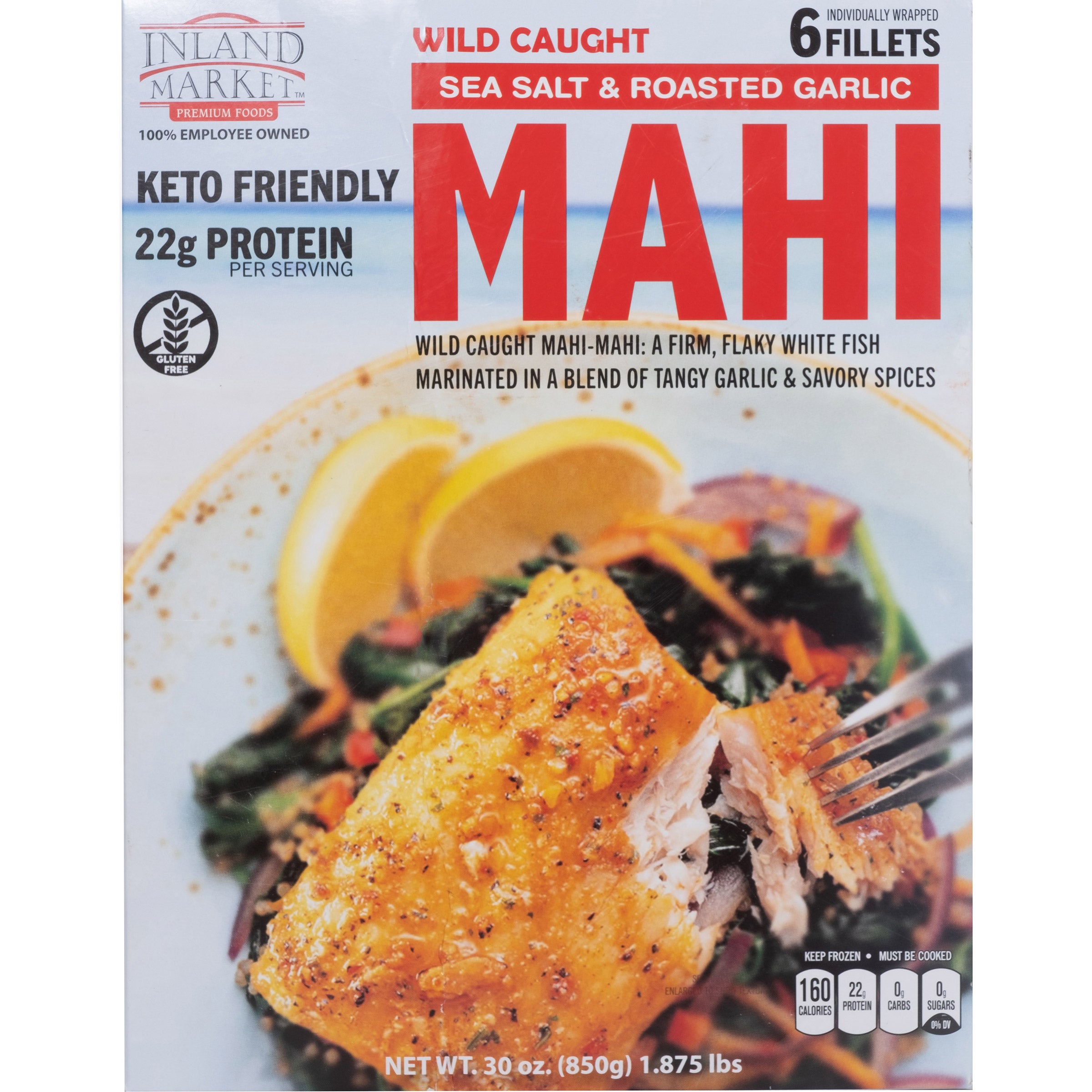 INLAND MARKET GARLIC & SEA SALT MAHI WILD CAUGHT 1.875 LBS