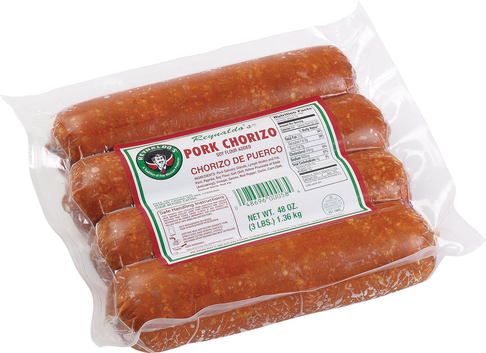 REYNALDO'S PORK CHORIZO 48 OZ