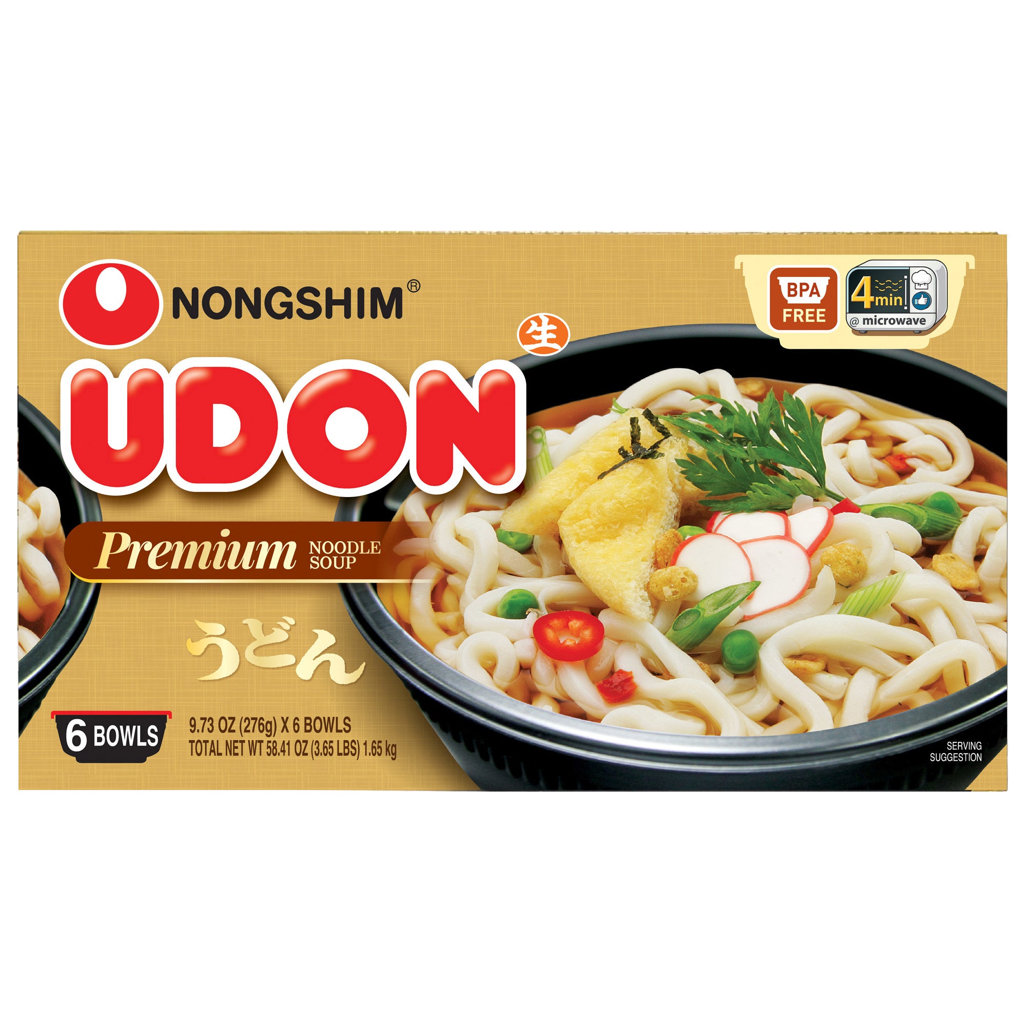 NONGSHIM UDON NOODLE BOWL 6/9.73 OZ (3.64 LBS)