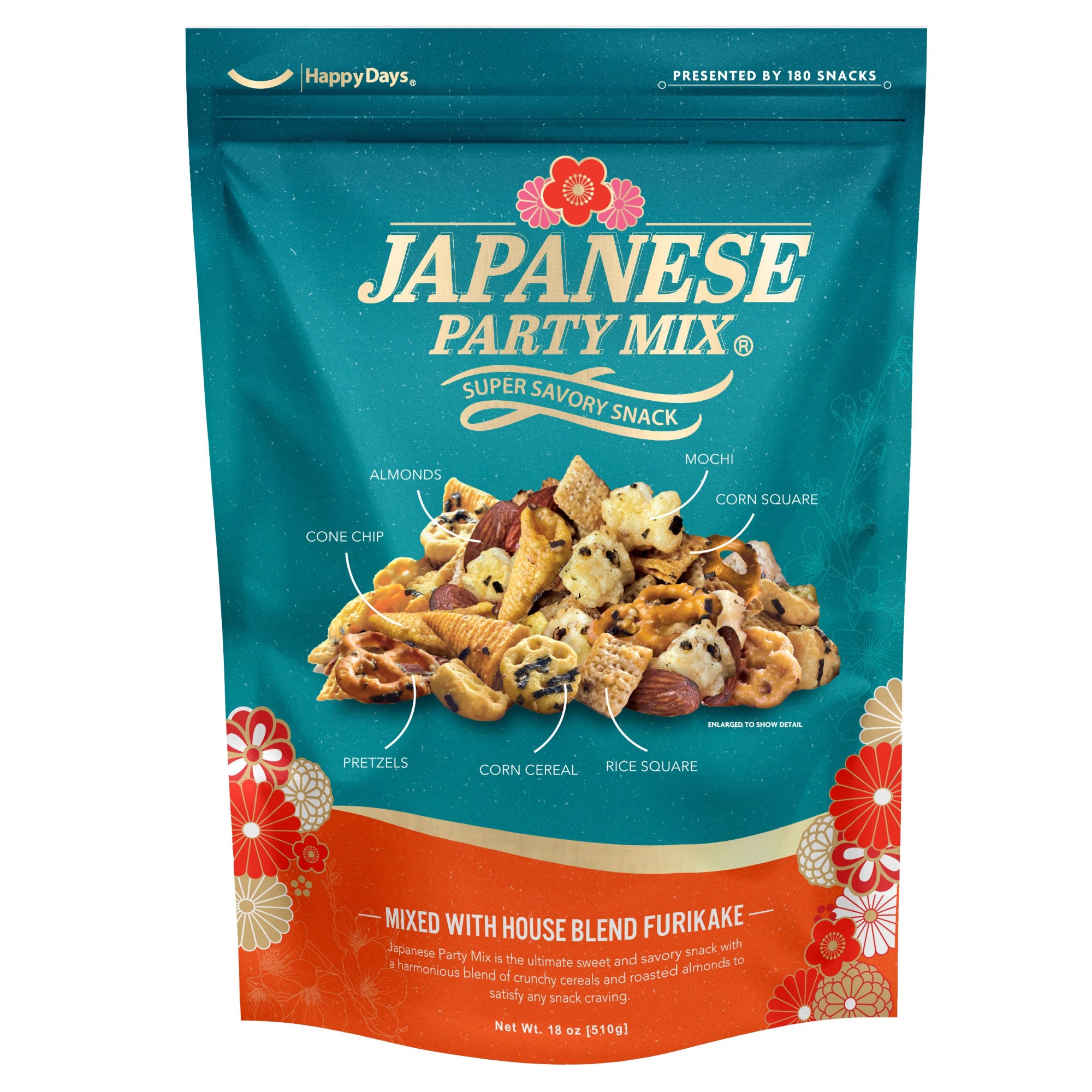 180 SNACKS JAPANESE PARTY MIX 18 OZ