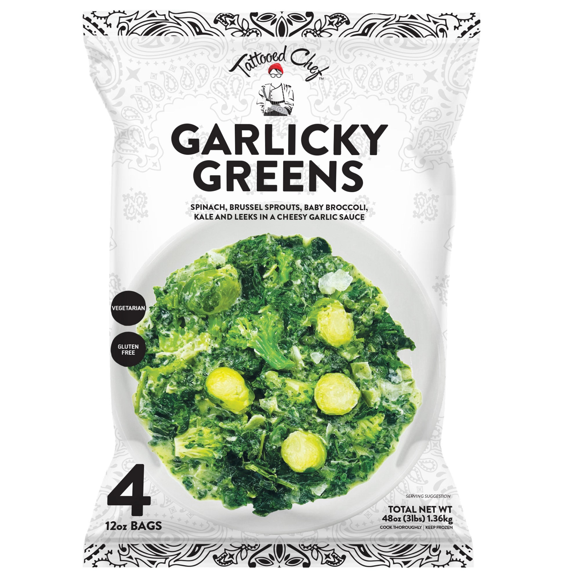 TATTOOED CHEF GARLICKY GREENS 4/12 OZ - Image 1
