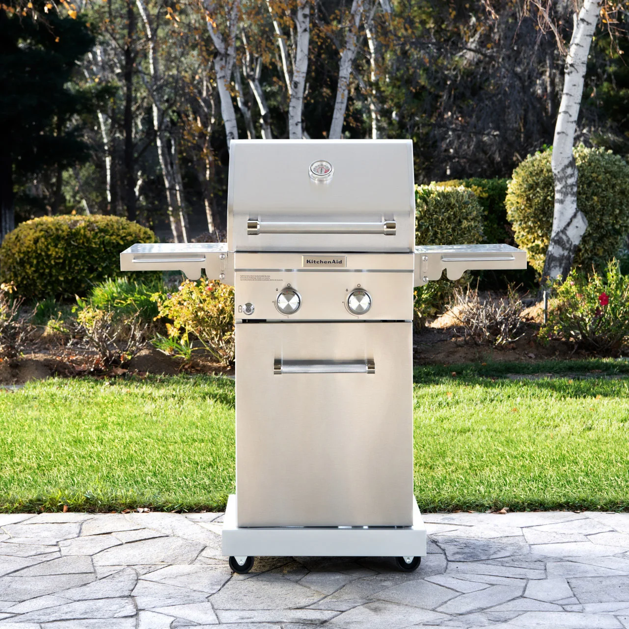 KITCHENAID 2 BURNER GAS GRILL W/FOLDING SIDE SHELVES - Image 1