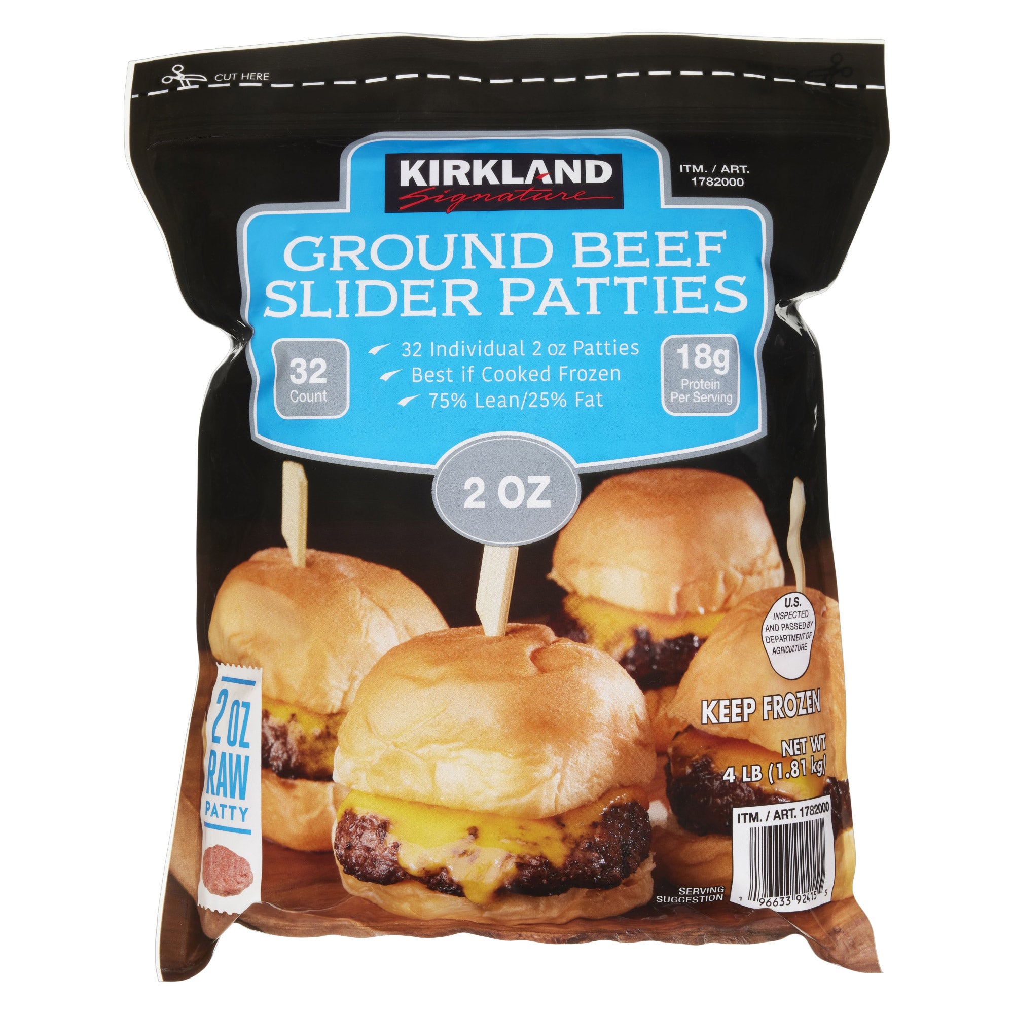KIRKLAND SIGNATURE BEEF SLIDER 4 POUNDS - Image 1