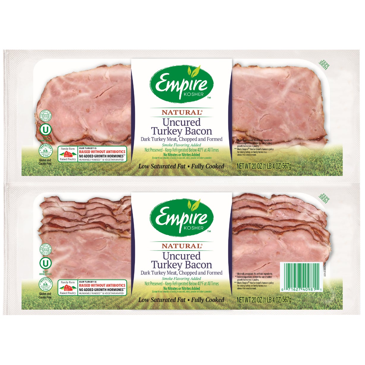 EMPIRE KOSHER TURKEY BACON 40 OZ (2.50 LBS)