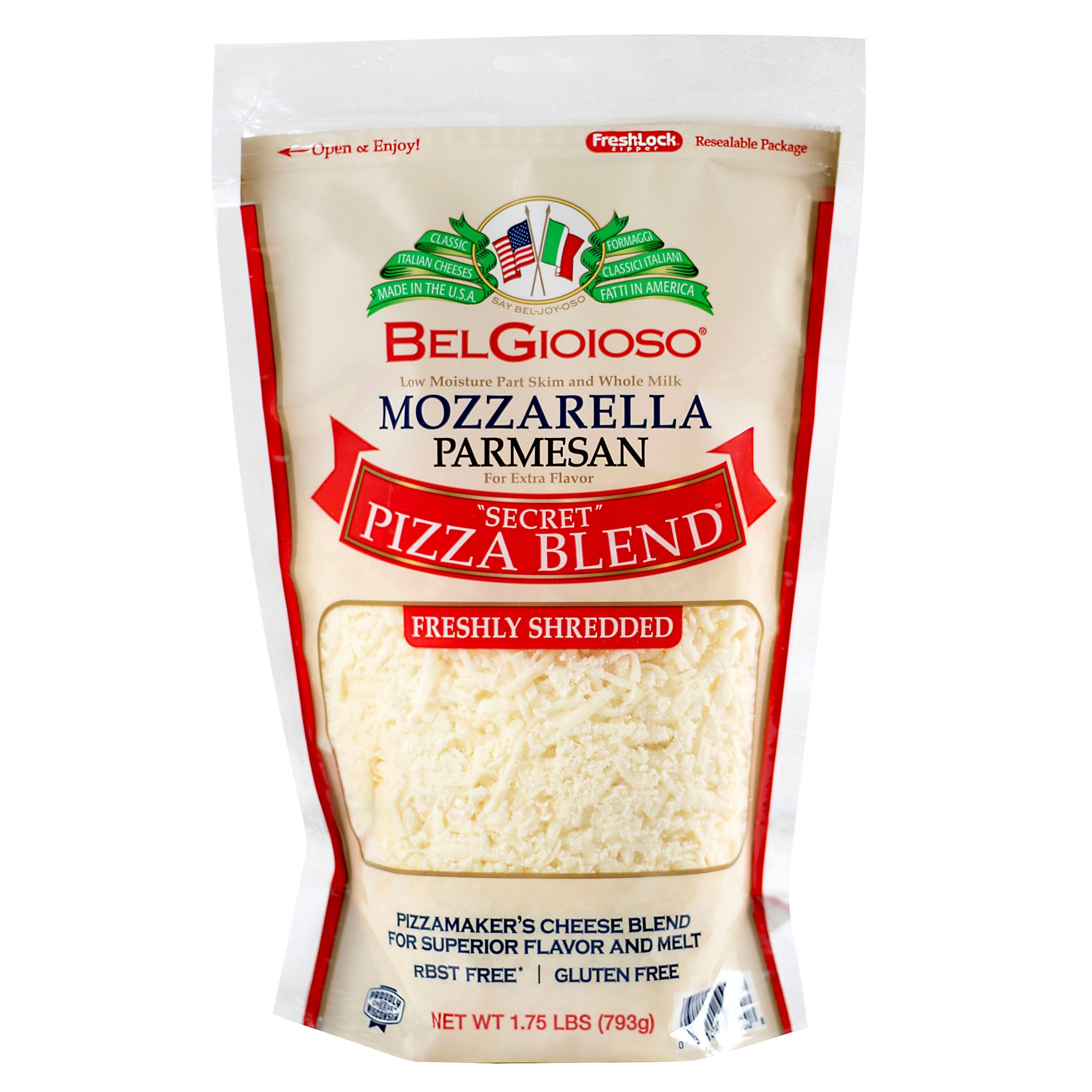 BEL GIOIOSO SECRECT PIZZA BLEND 28 OZ (1.75 LBS)