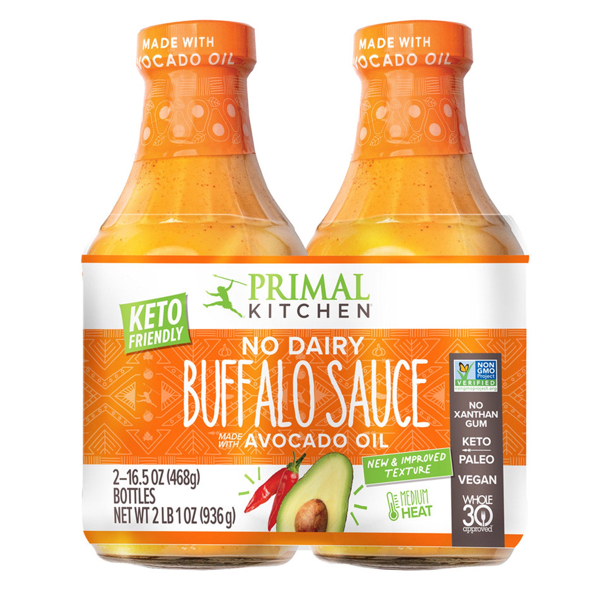 PRIMAL KITCHEN BUFFALO SAUCE WITH AVOCADO OIL 2/16.5 OZ