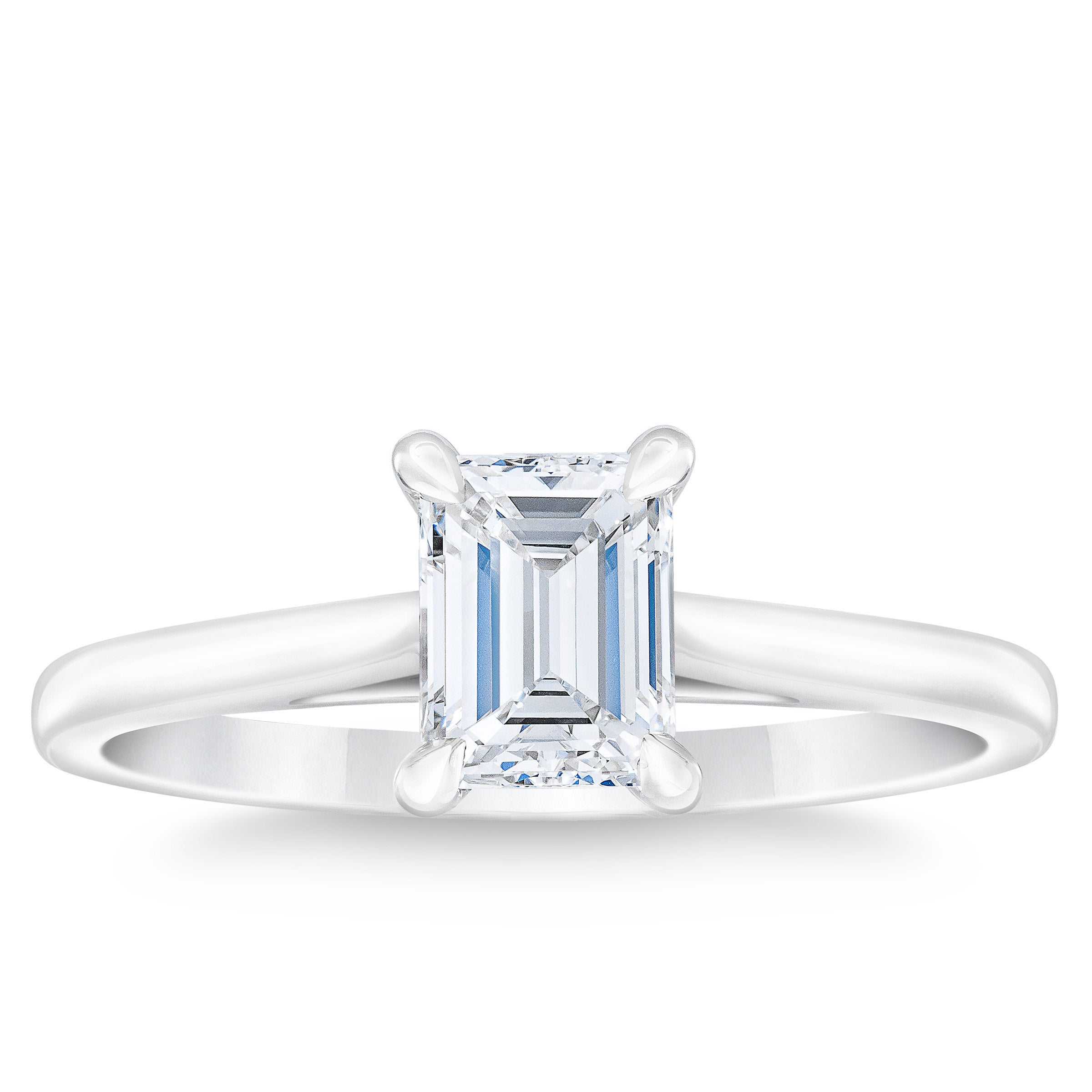 1.01CT EMERALD CUT PLATINUM SOLITAIRE RING VVS1 ¨G¨ COLOR - Image 1