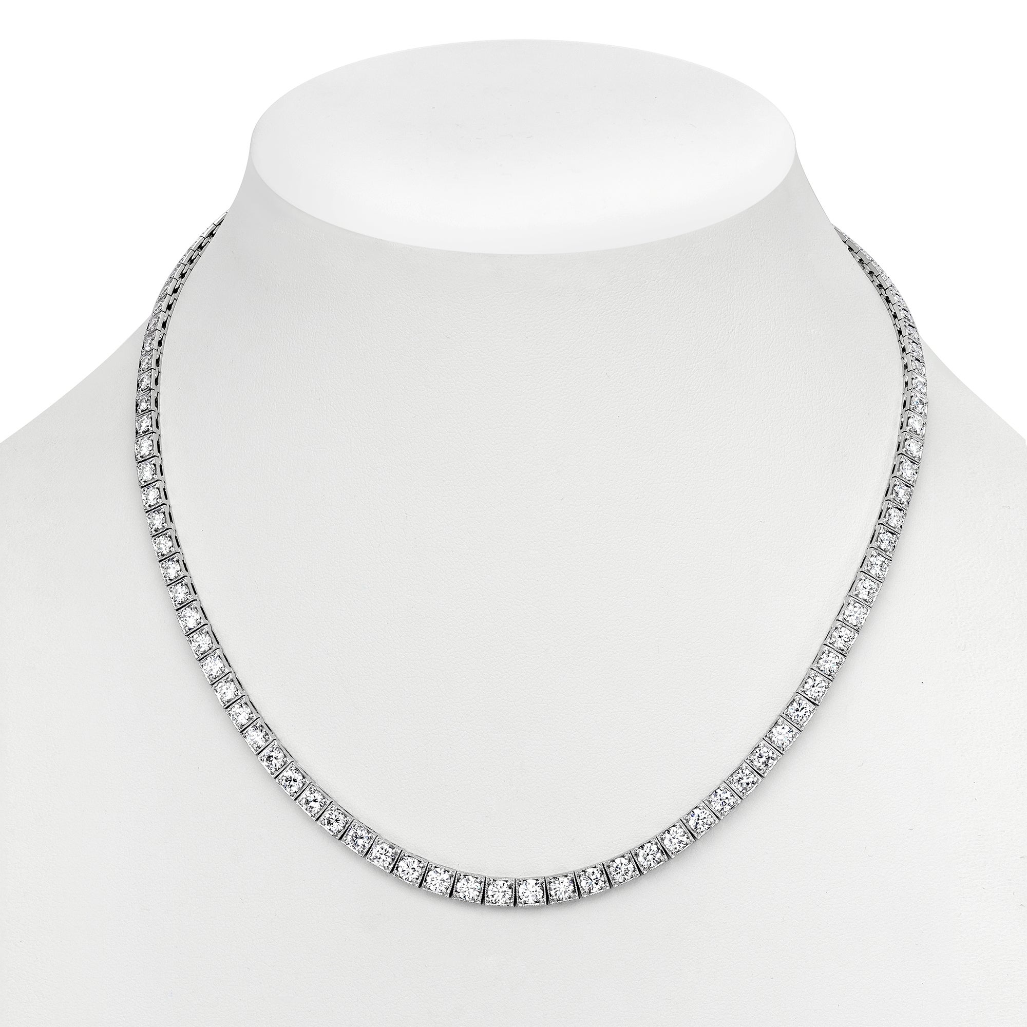 11.23CTW ROUND DIAMOND 18KT WHITE GOLD DIAM NECKLACE VS1/VS2 ¨H/I¨ - Image 1