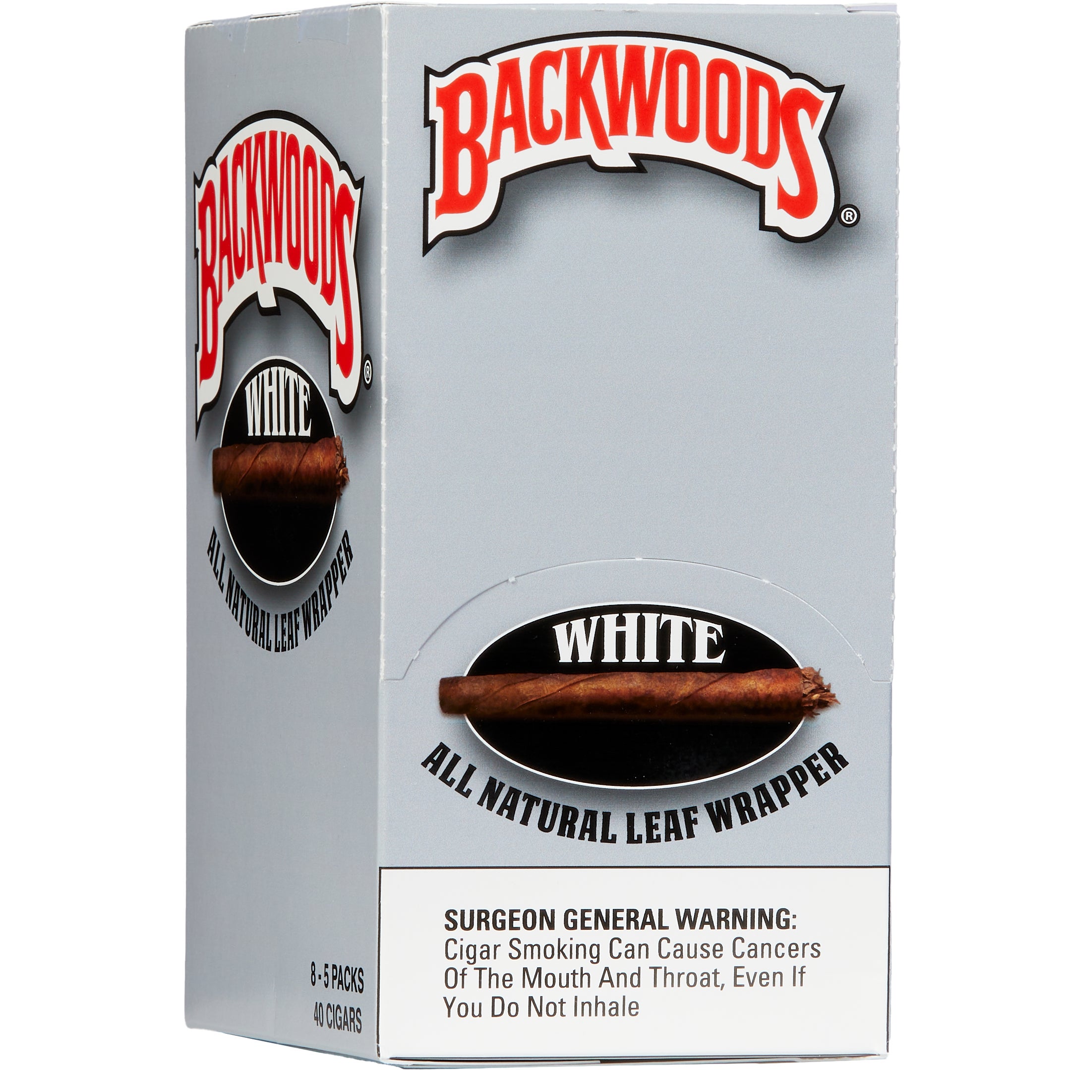 BACKWOODS WHITE CIGARILLOS 8/5PK NON-PRICED