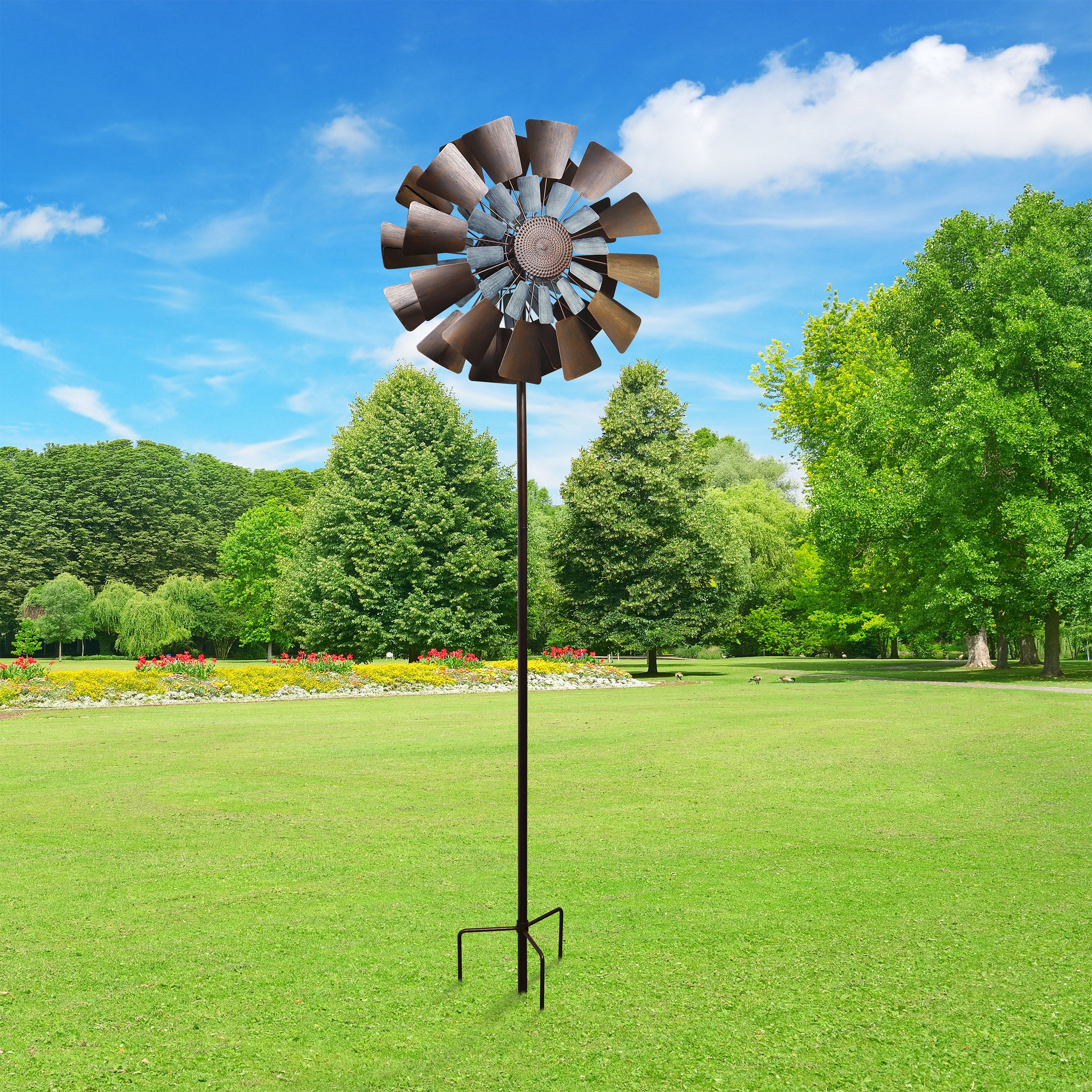 TWO TONE METAL WIND SPINNER - Image 1
