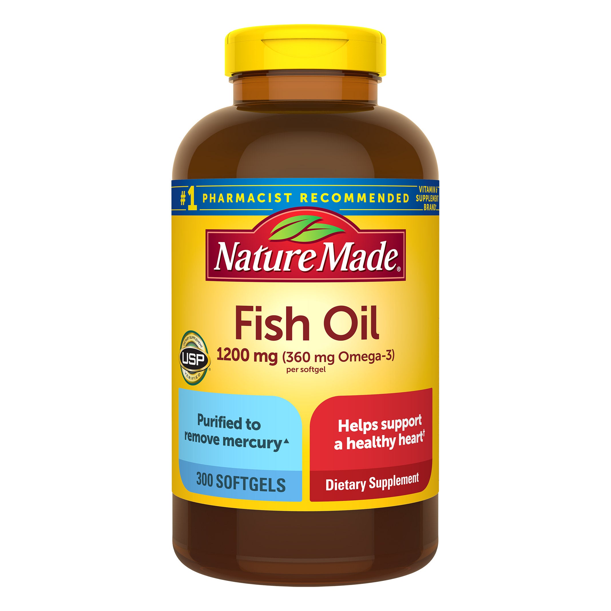 NATURE MADE FISH OIL 1200MG 300 COUNT - Image 1