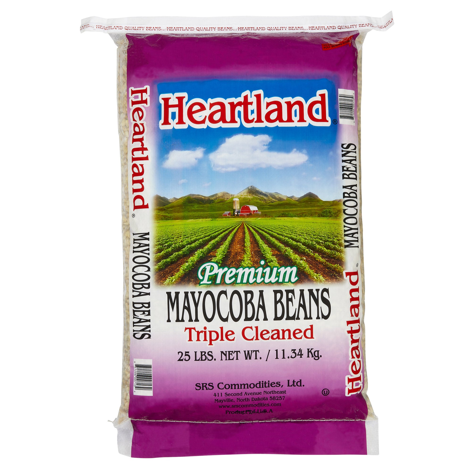 HEARTLAND MAYOCOBA BEANS TRIPLE CLEAN 25 LB