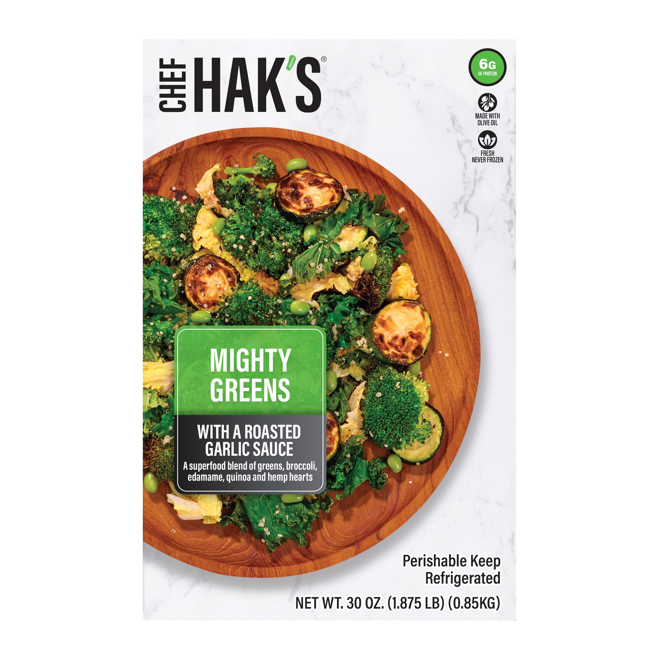 CHEF HAK'S MIGHTY GREENS WITH GARLIC SAUCE 30 OZ