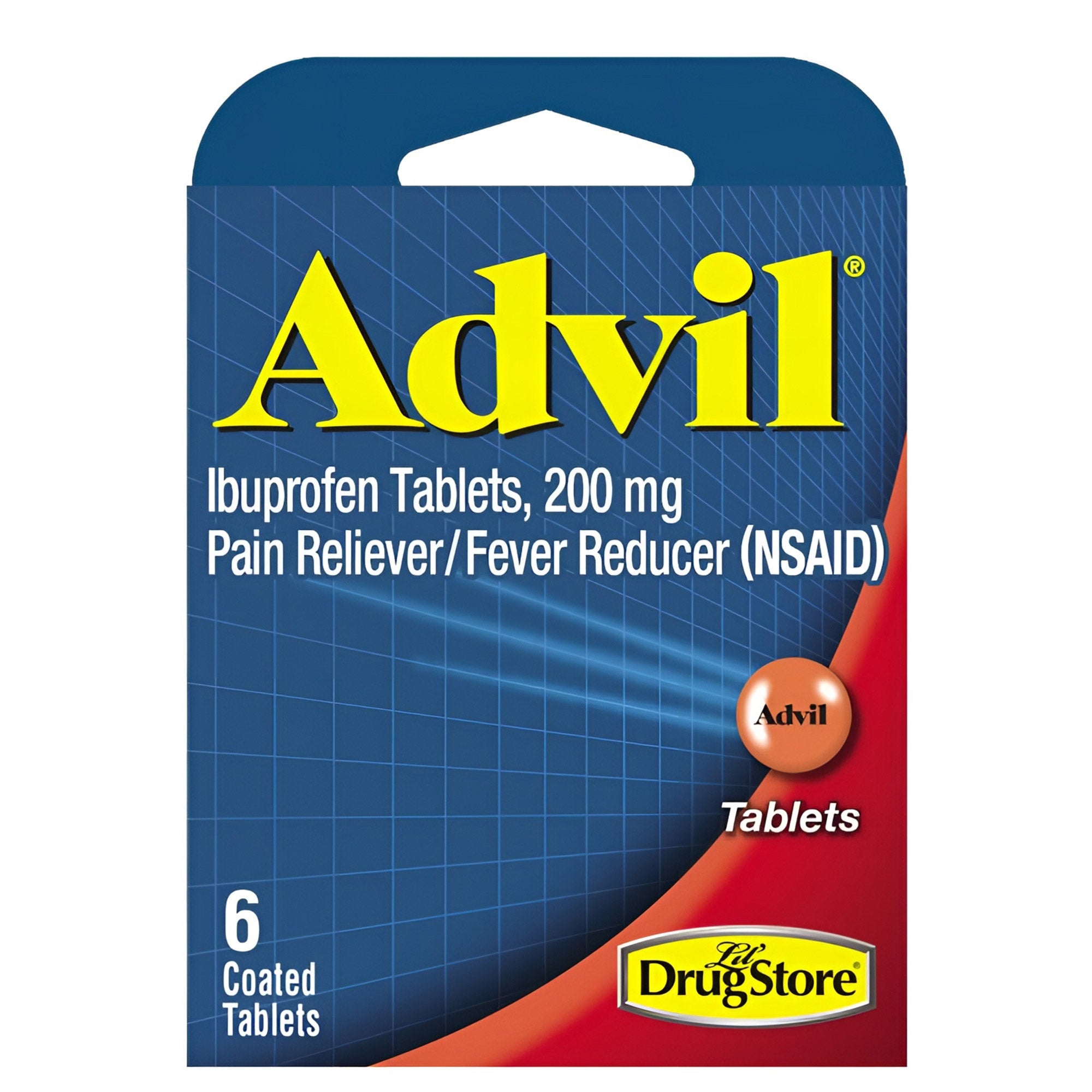 LIL DRUG STORE ADVIL TABLETS 200 MG 6/6 COUNT TABLETS