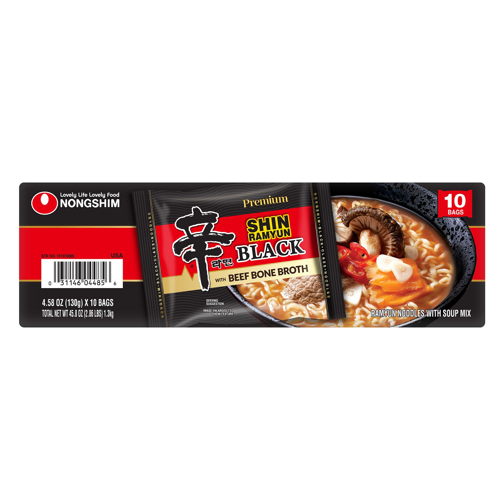 NONG SHIM SHIN RAMYUN W/BF BROTH 10/4.58 OZ - Image 1