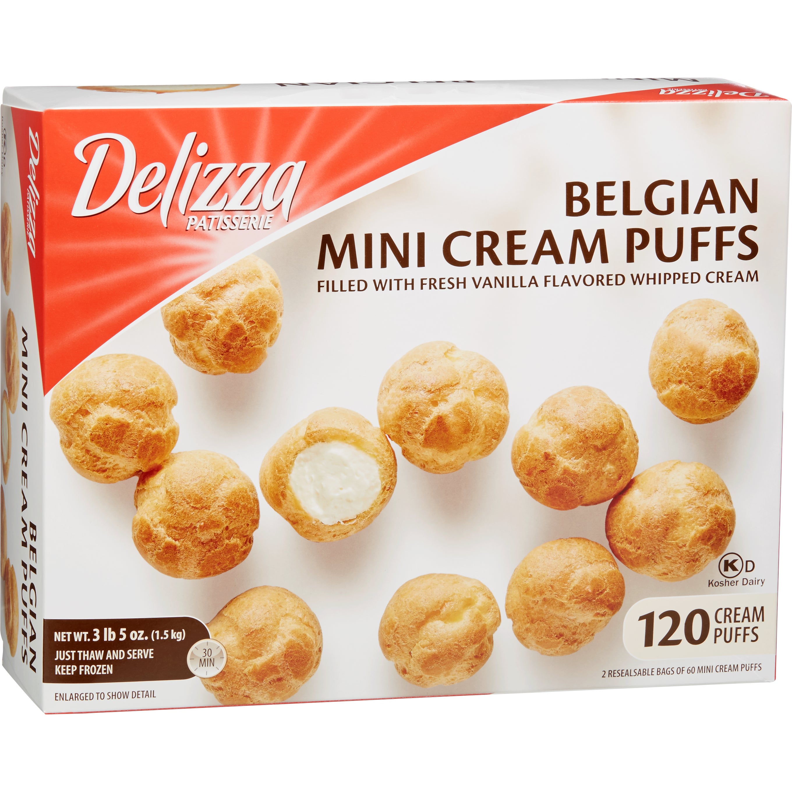 DELIZZA PATISSERIE ALL NATURAL MINI CREAM PUFF 120 CT - Image 1