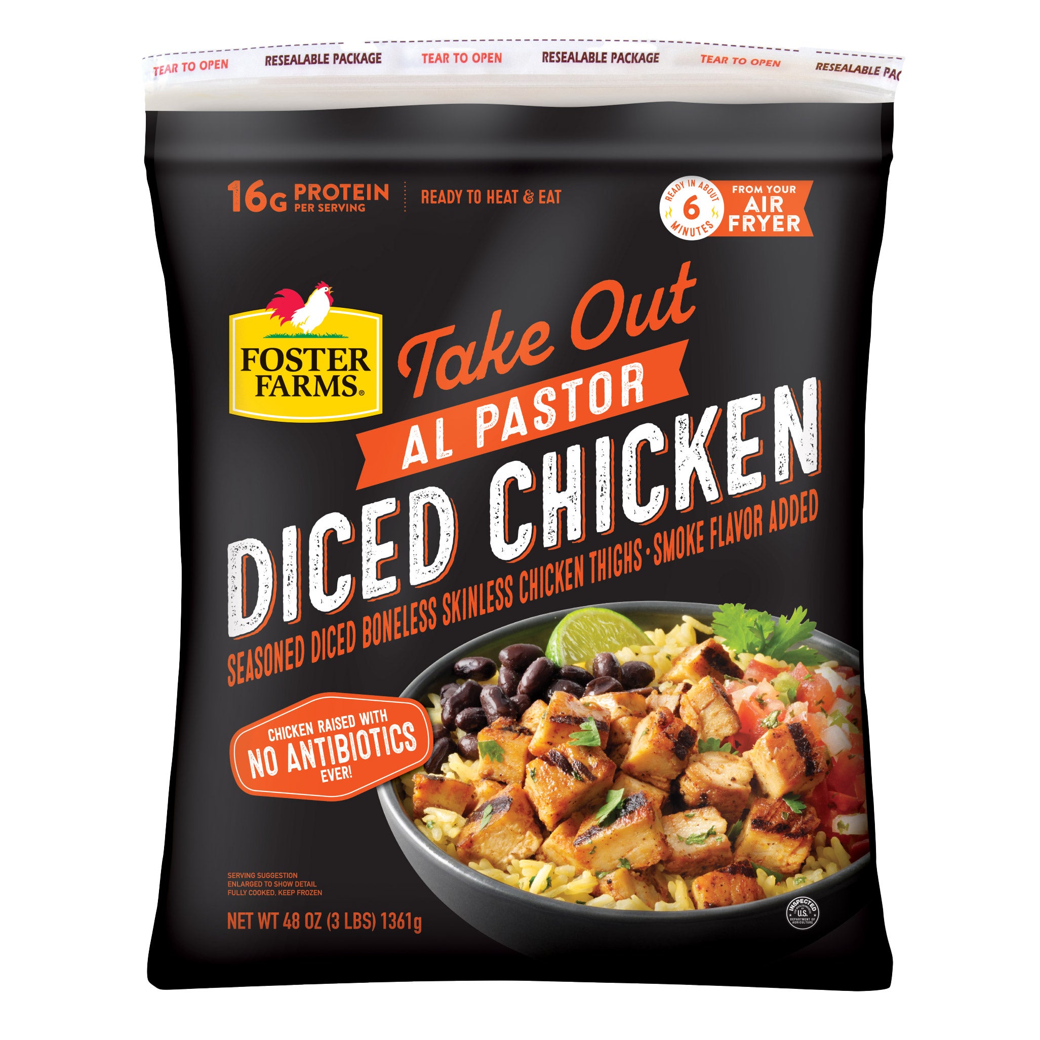 FOSTER FARMS AL PASTOR DICED CHICKEN 48OZ