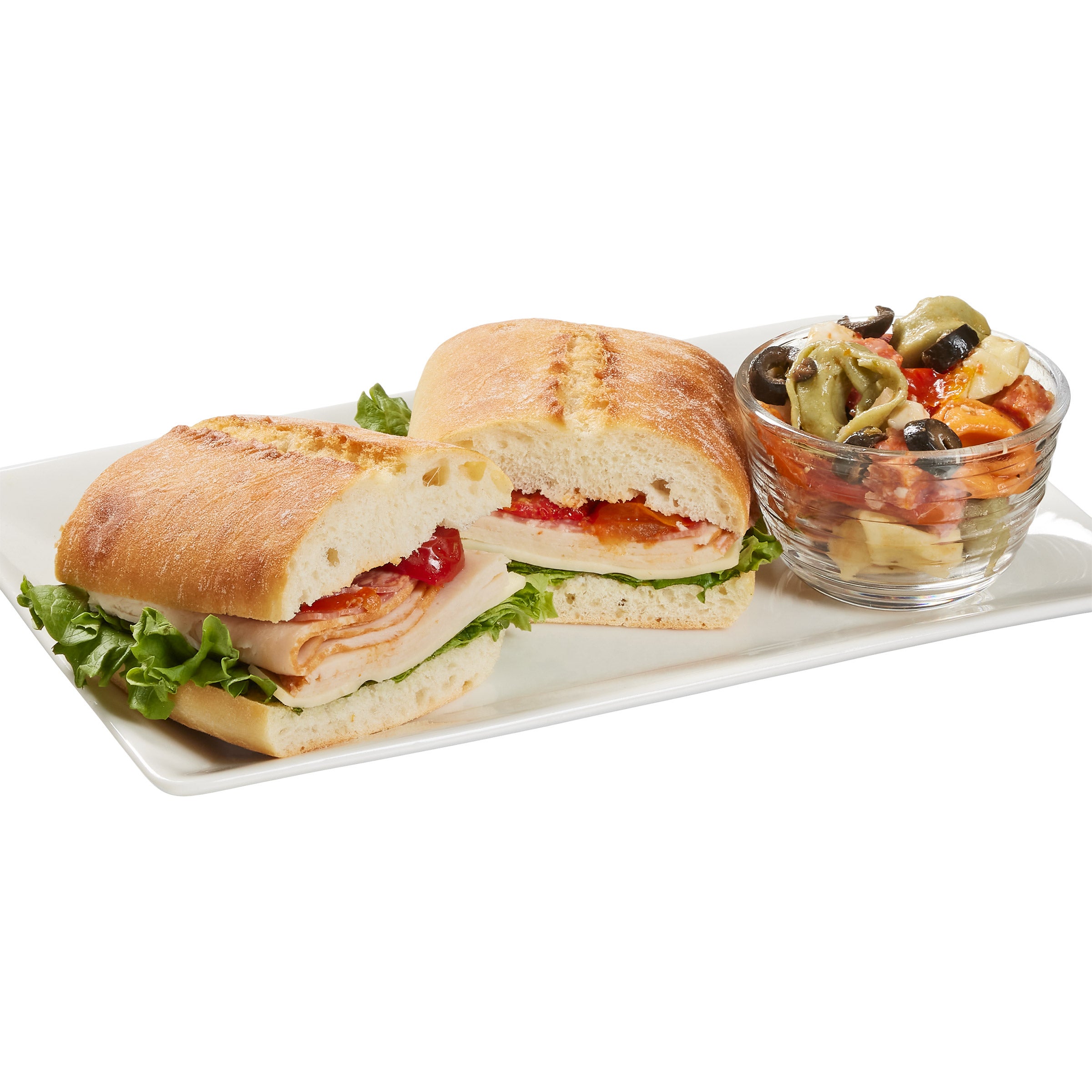 CHICKEN & SALAMI SANDWICH W/ TORTELLINI PASTA + SAUCE PER LB - Image 1