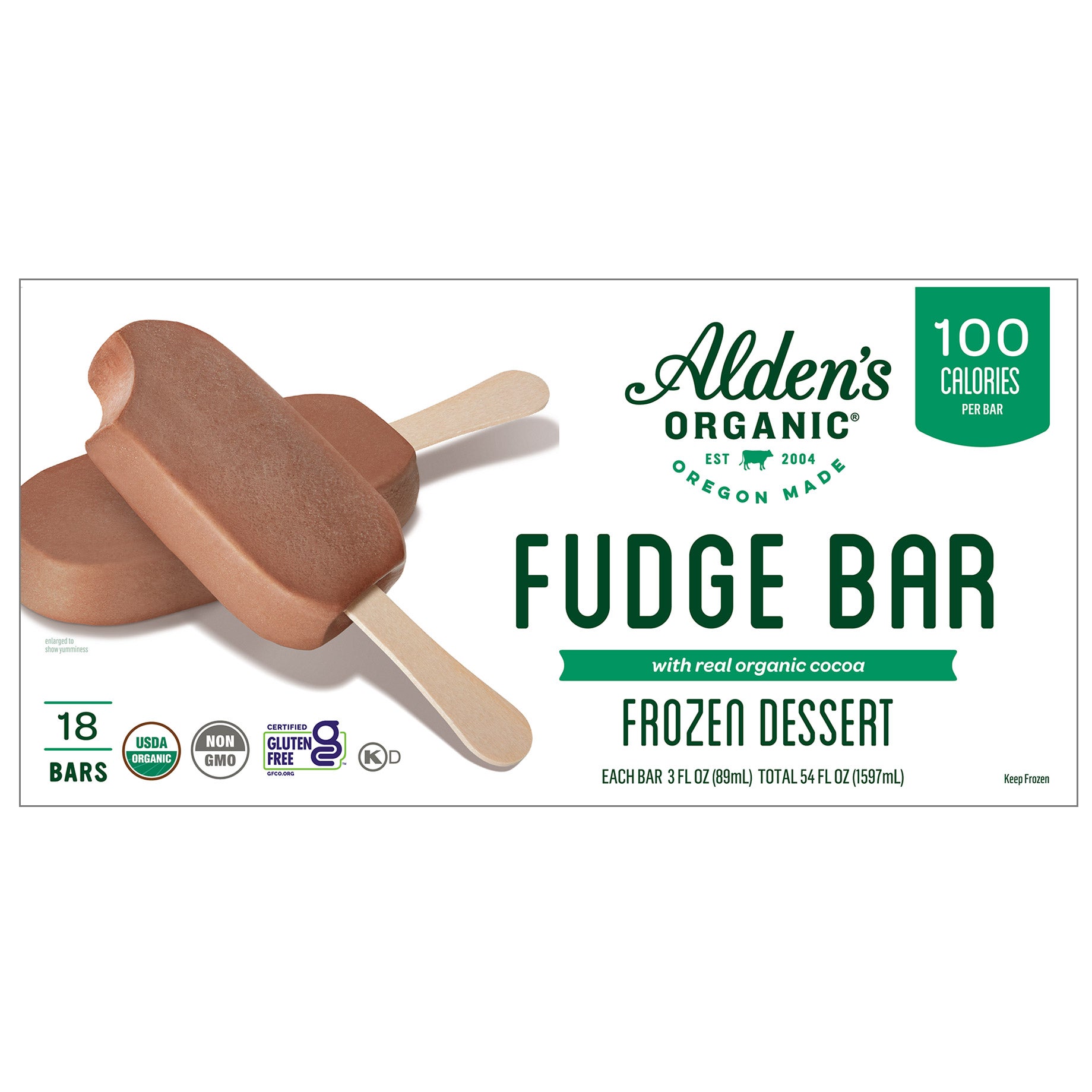 ALDEN'S ORGANIC FUDGE BARS 18/3 OZ