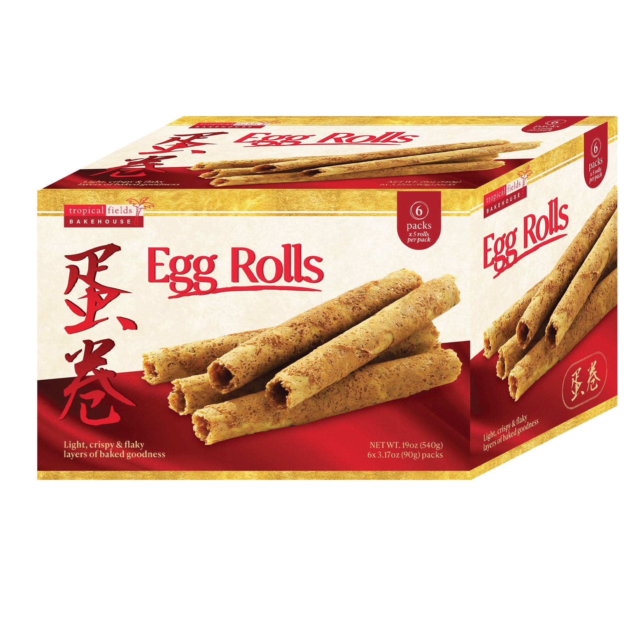TROPICAL FIELDS EGG ROLLS 6 PACK 19 OUNCES