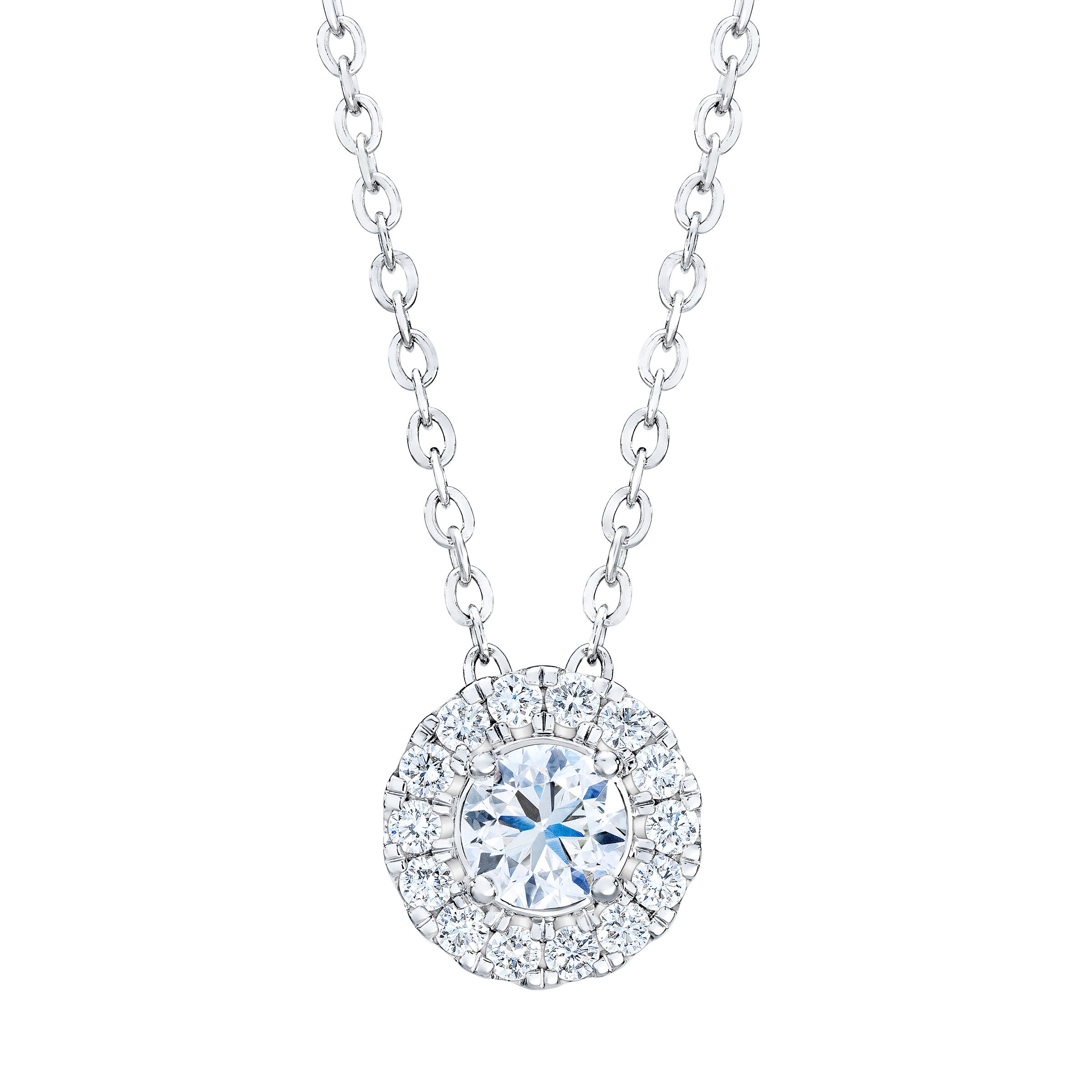 14KT WHITE GOLD VS2 I 1.00CTW ROUND DIAMOND PENDANT (0.70CTR)