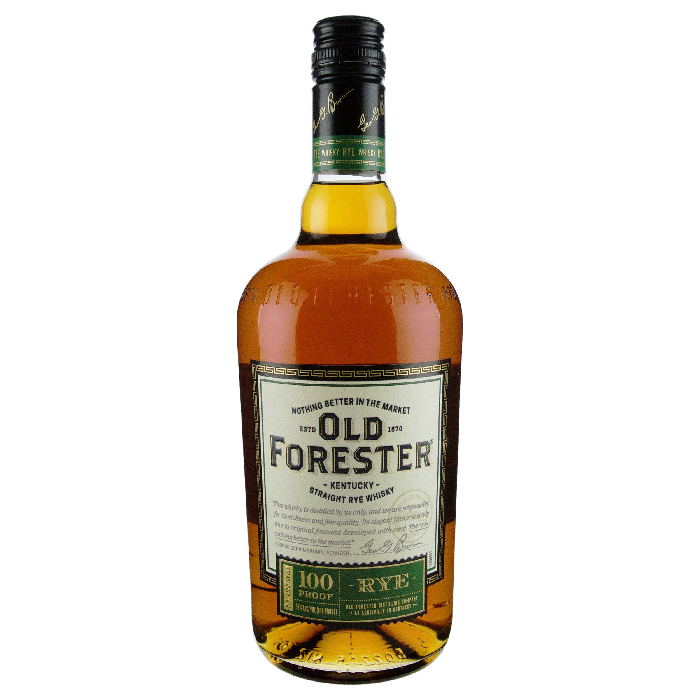 OLD FORESTER RYE WHISKEY 100 PROOF KENTUCKY 750ML