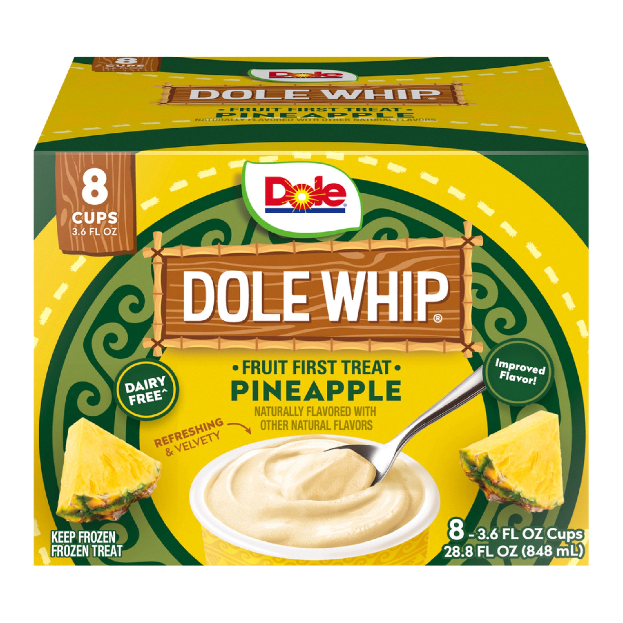 DOLE WHIP PINEAPPLE CUPS 8/3.6 FL OZ (0.9 QTS)