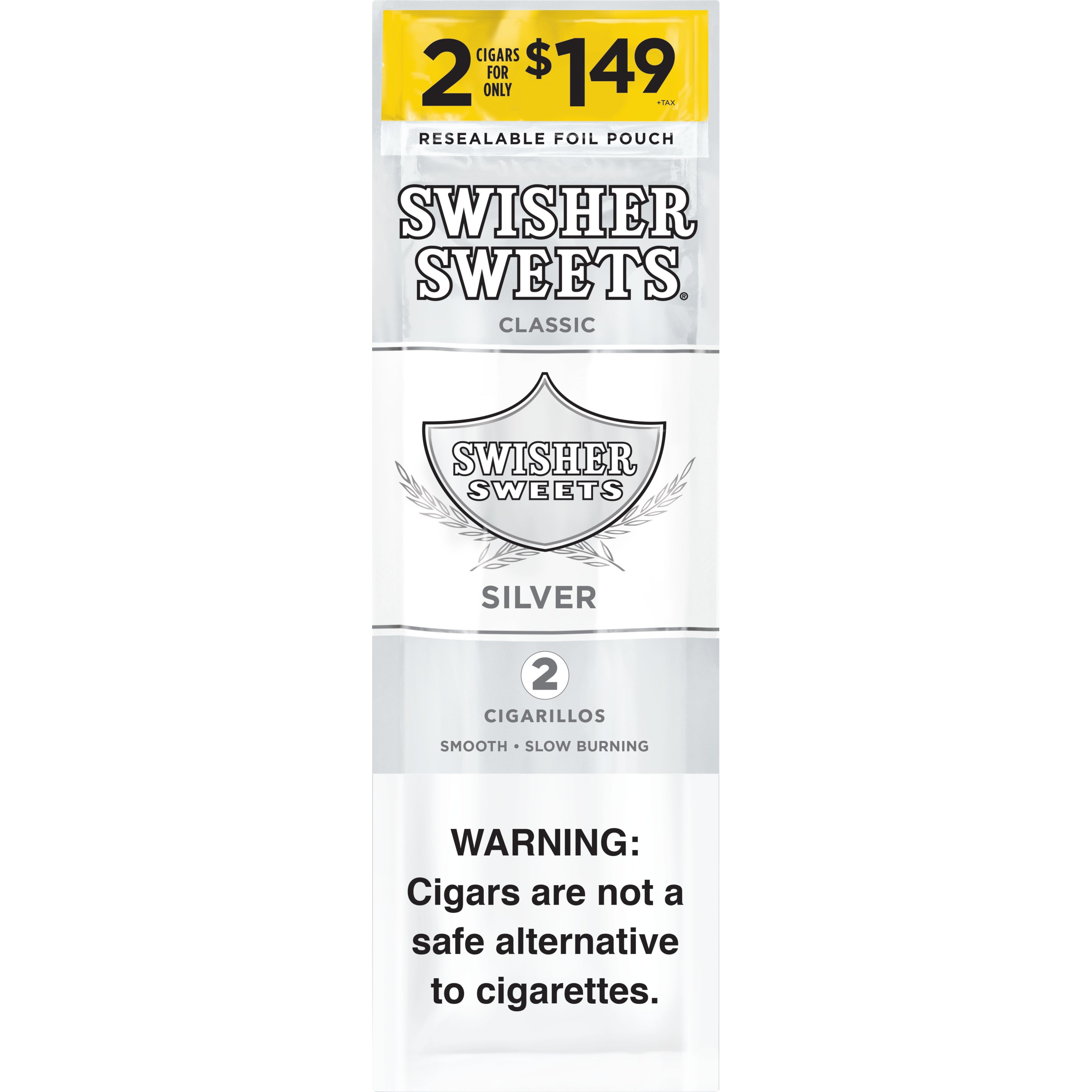 SWISHER SWEETS SILVER CIGARILLO 30/2CT POUCH $1.49