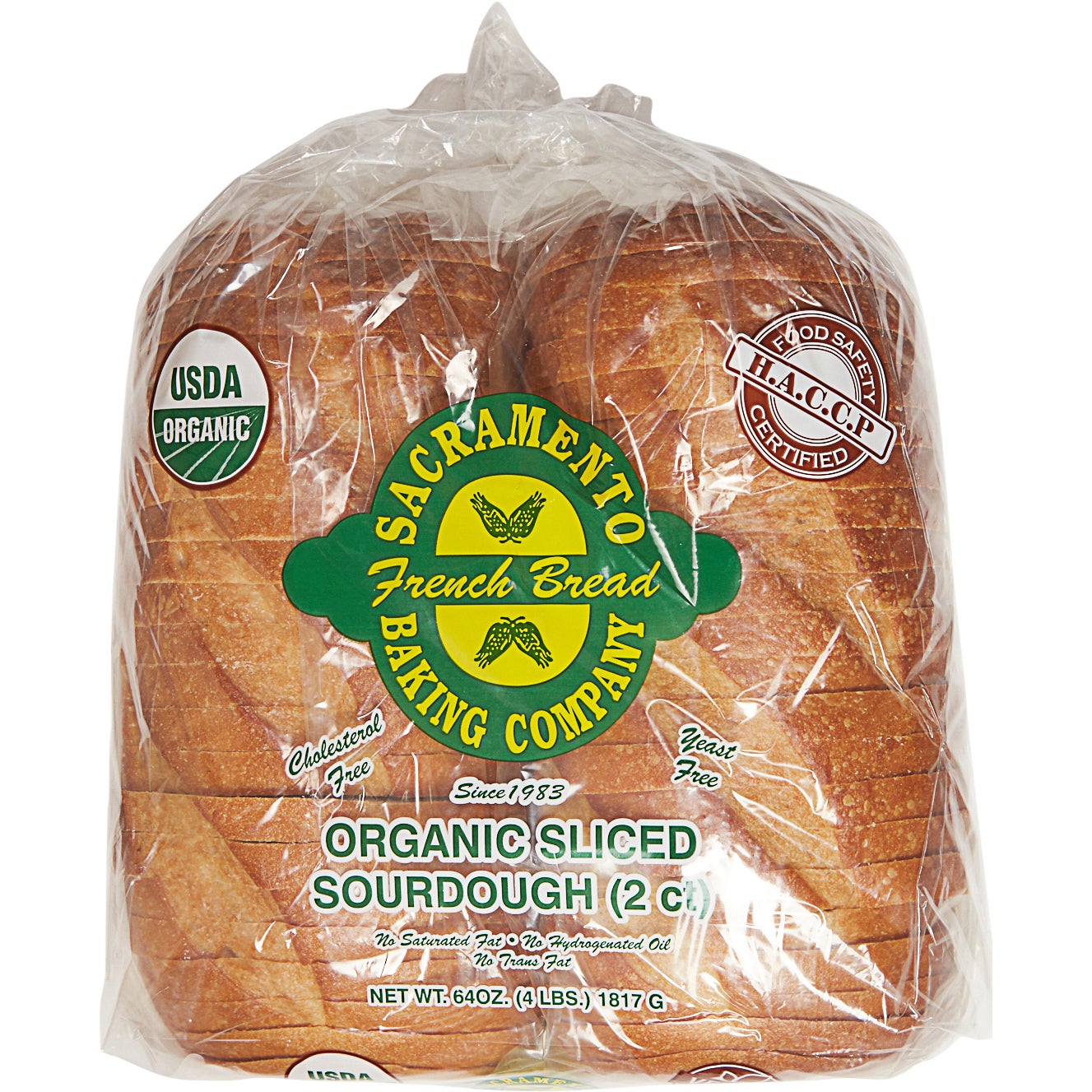 ORGANIC SACRAMENTO SLICED SOURDOUGH 2 PACK 32 OUNCES EACH