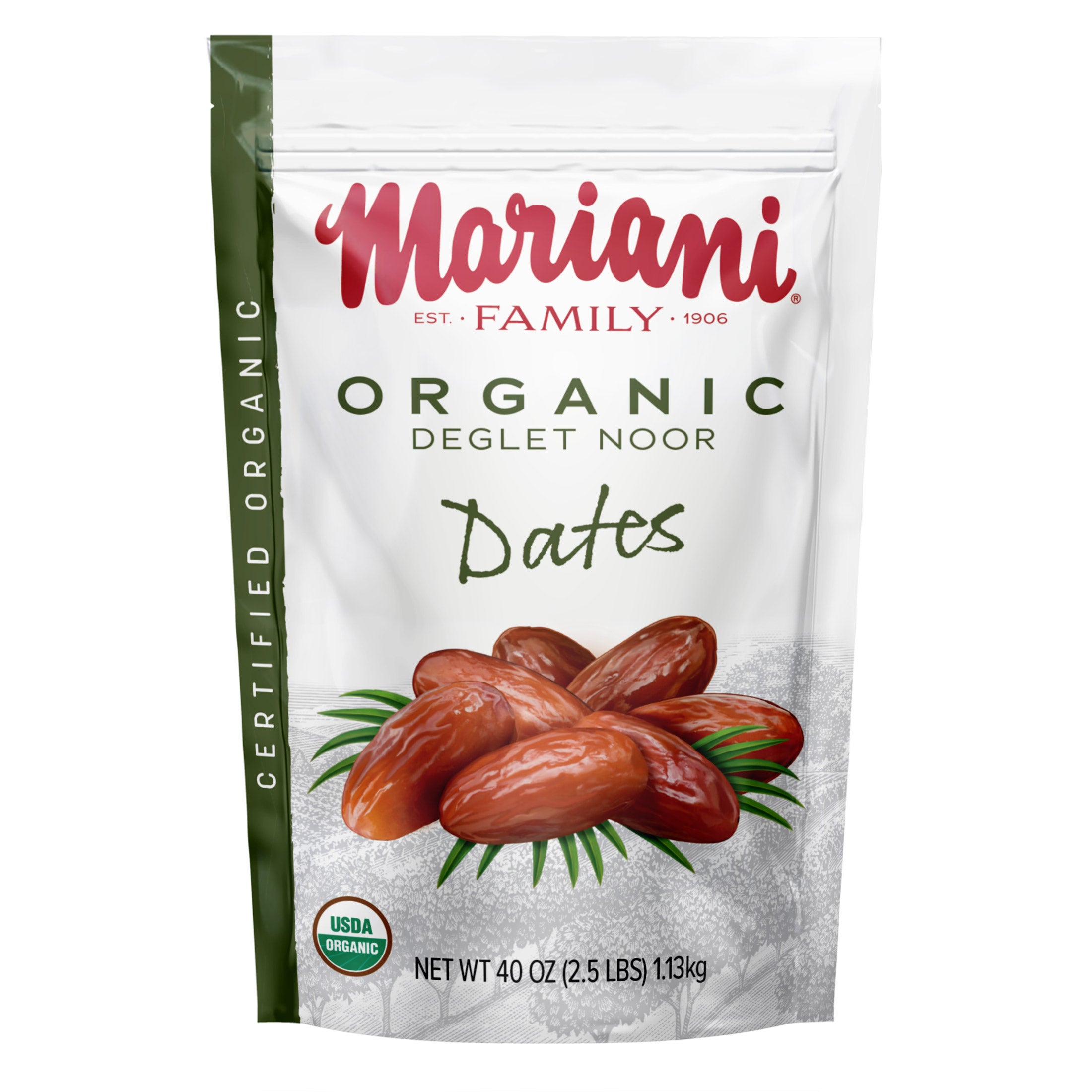 MARIANI ORGANIC DEGLET NOOR DATES 40 OZ (2.5 LBS) - Image 1