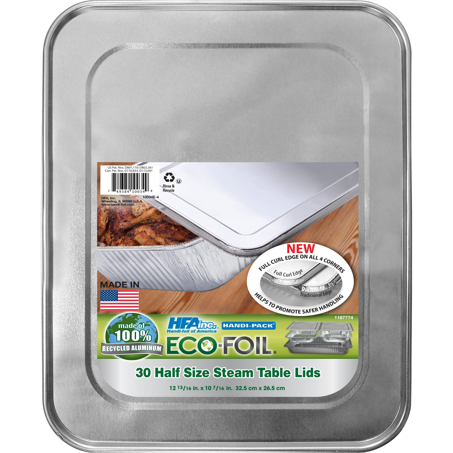 ECO FOIL HALF SIZE STEAMPAN LID 30 CT