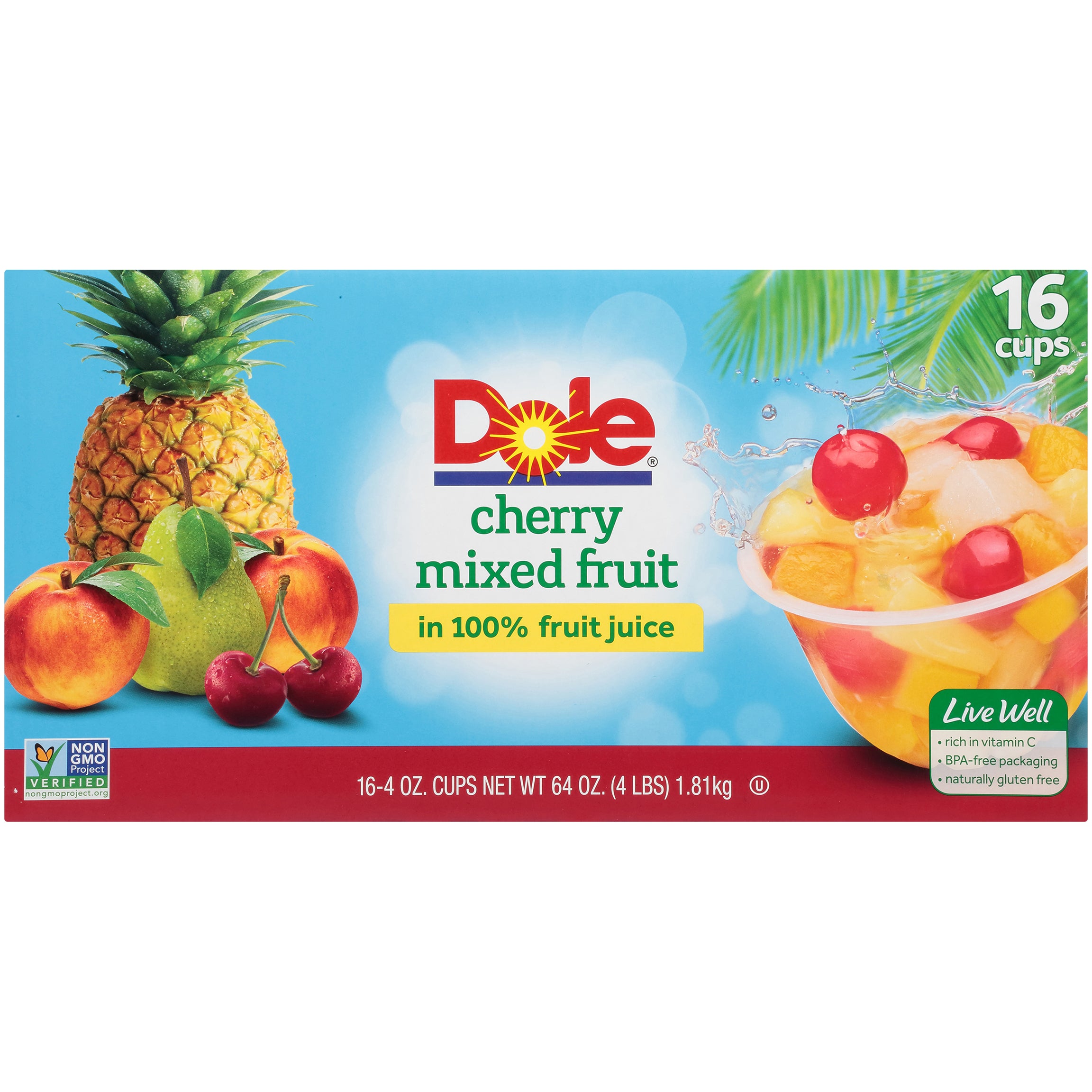 DOLE CHERRY MIXED FRUIT 16/4OZ BOWLS - Image 1