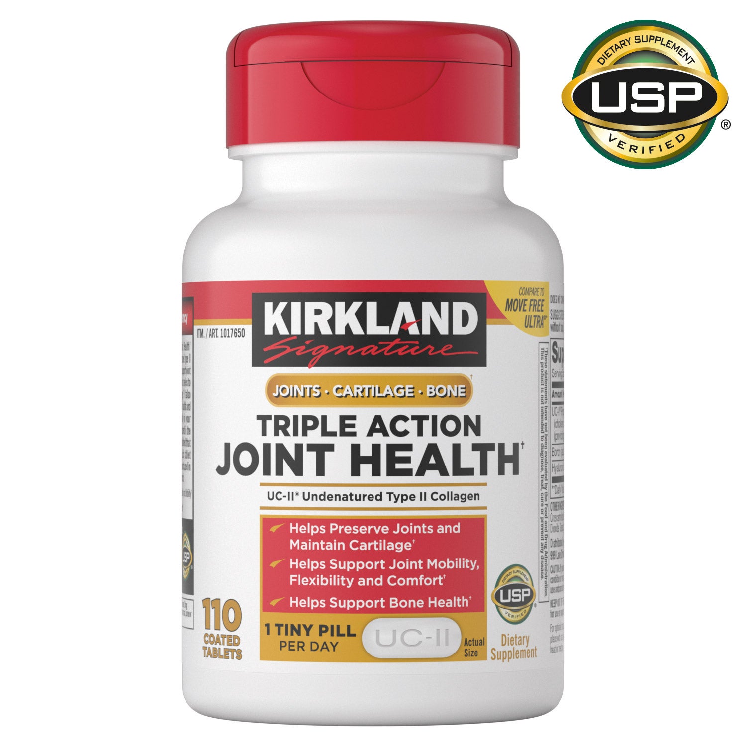KIRKLAND SIGNATURE TRIPLE ACTION JOINT HEALTH 110 TABLETS - Image 1