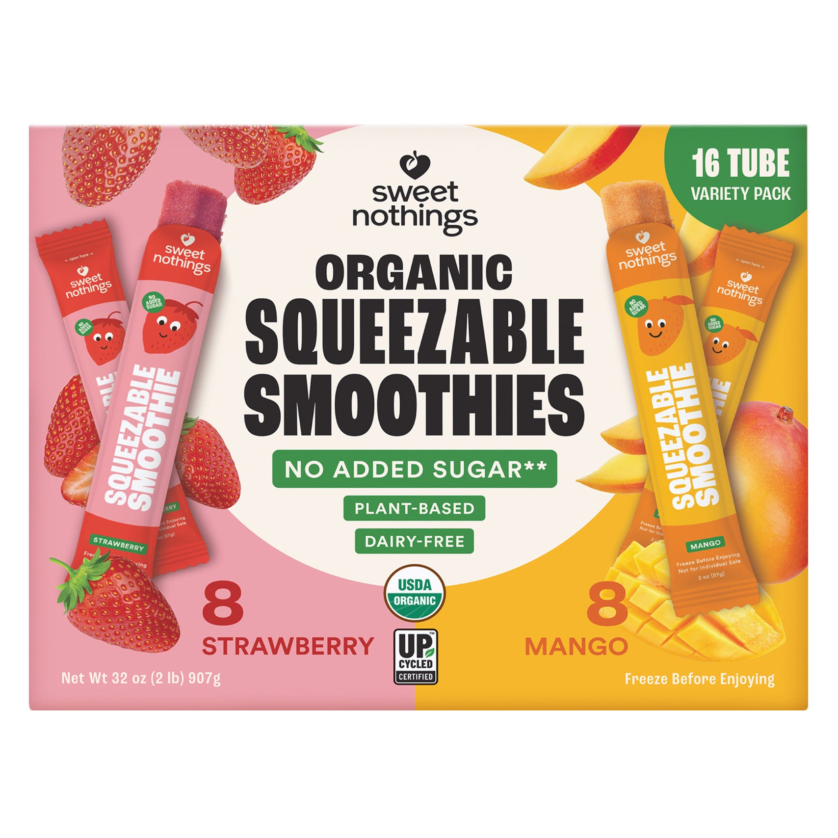 SWEET NOTHINGS ORGANIC SQUEEZABLE SMOOTHIE 35 OUNCE BOX - Image 1