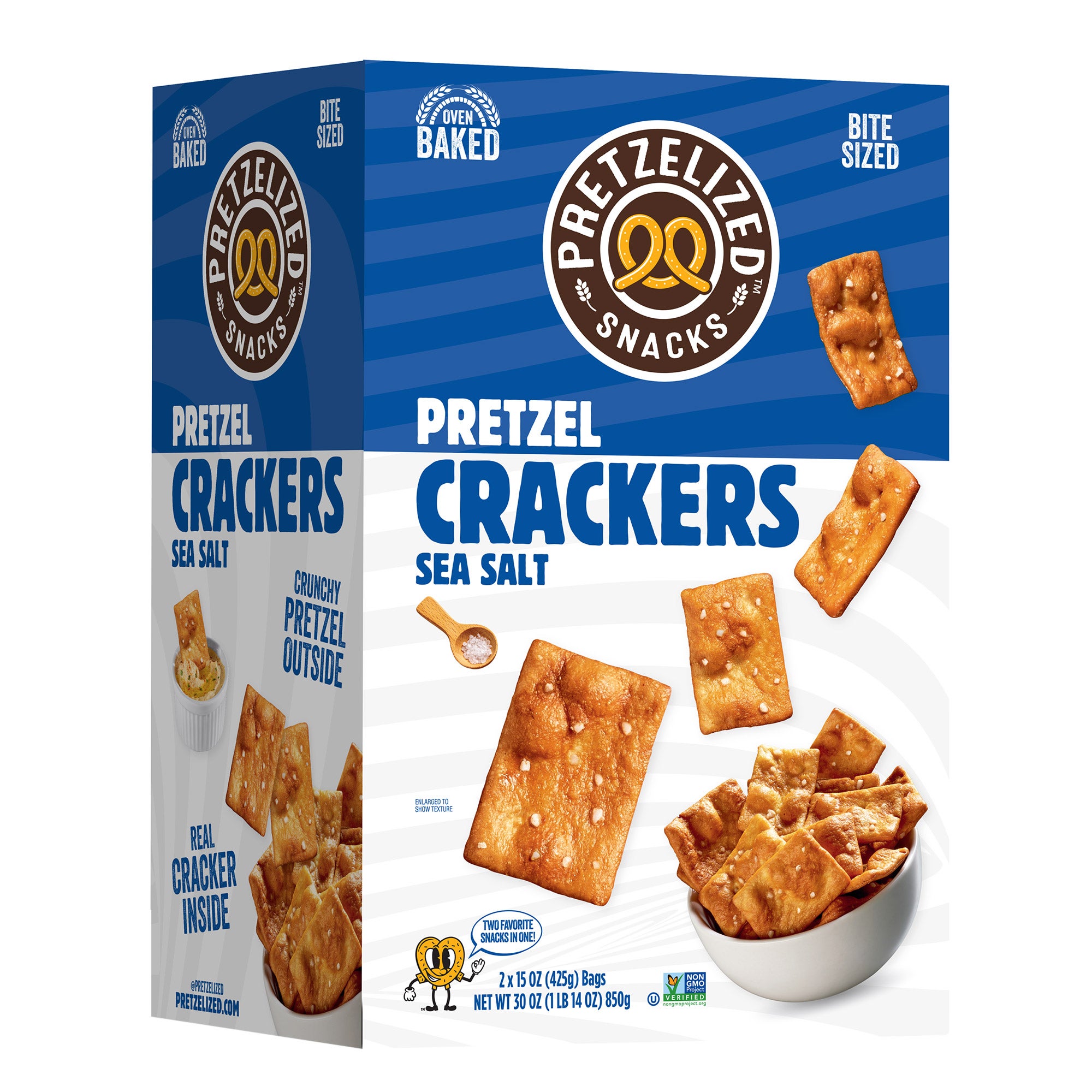PRETZELIZED SEA SALT CRACKERS 30 OZ - Image 1