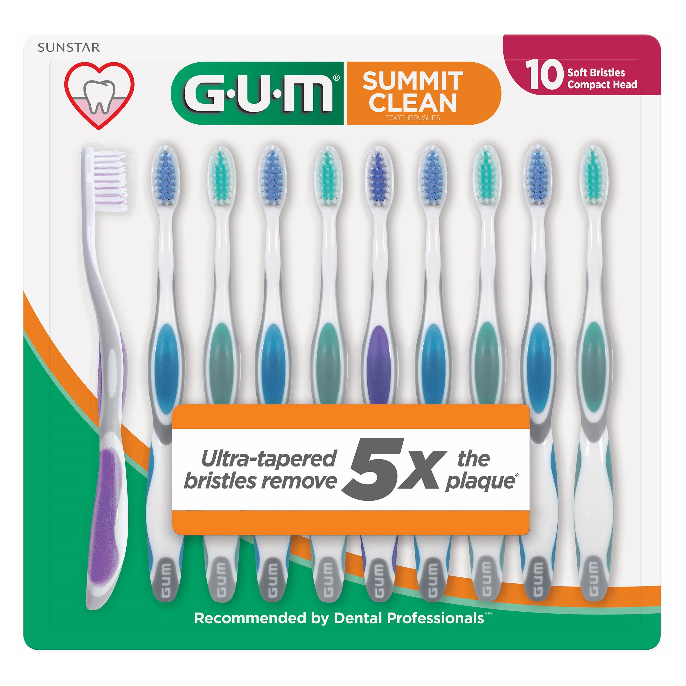 GUM SUMMIT CLEAN TOOTHBRUSH 10 COUNT