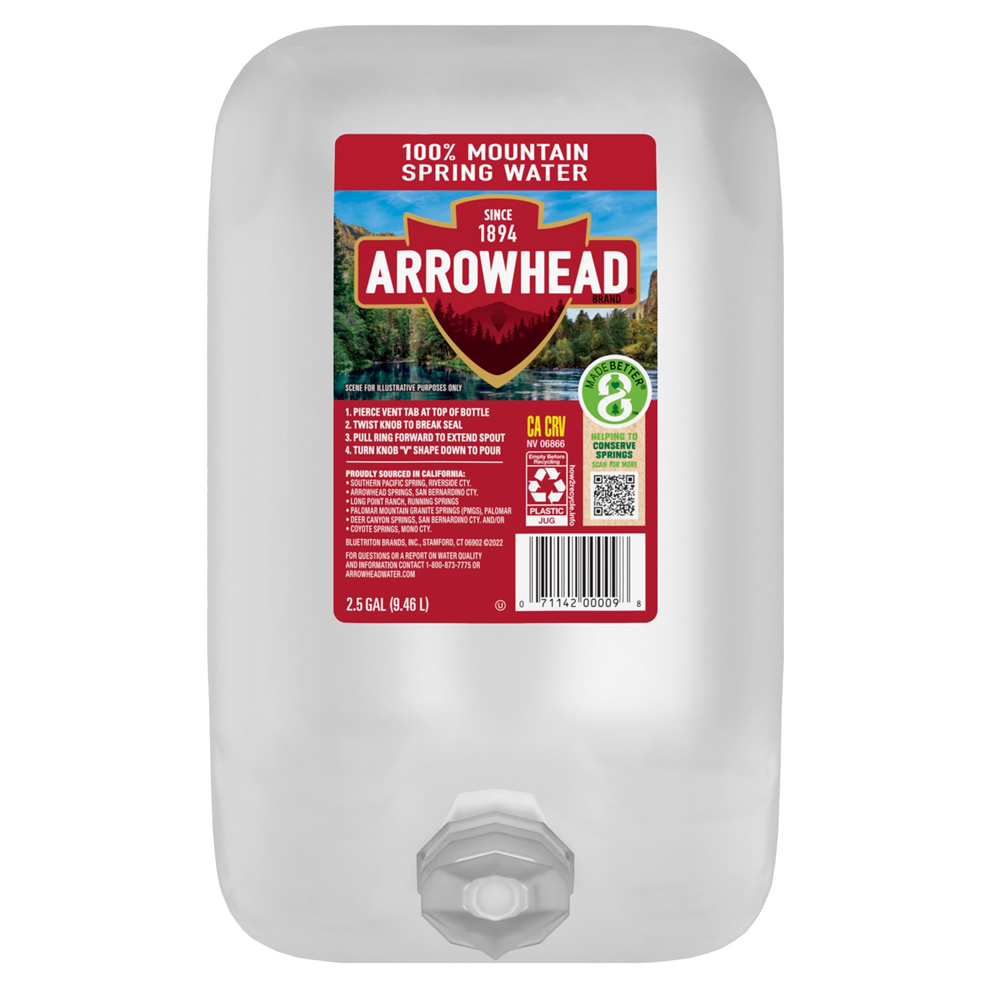 ARROWHEAD SPRING WATER 2/2.5 GAL - Image 1