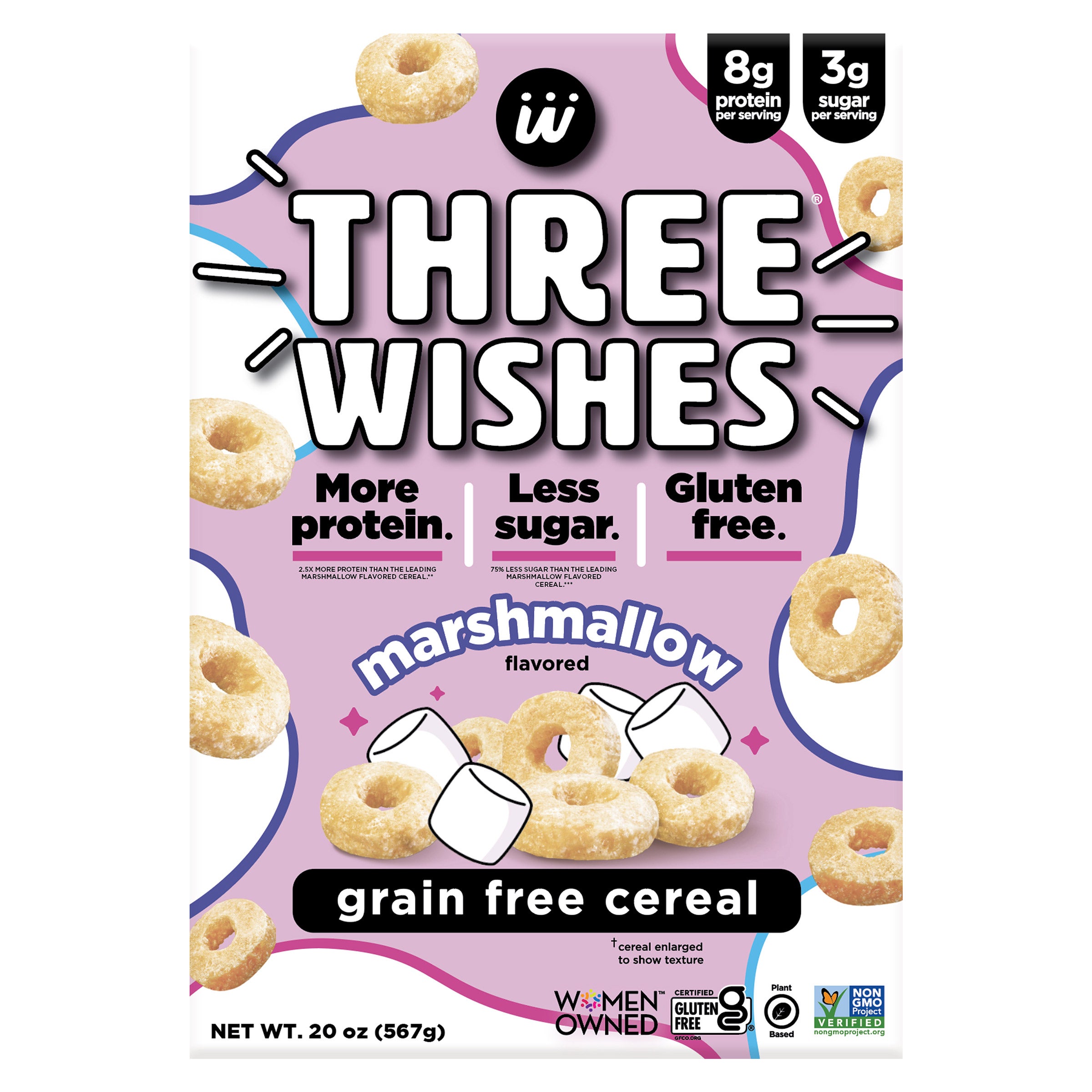 THREE WISHES MARSHMALLOW CEREAL 2/10 OUNCE BAGS - Image 1
