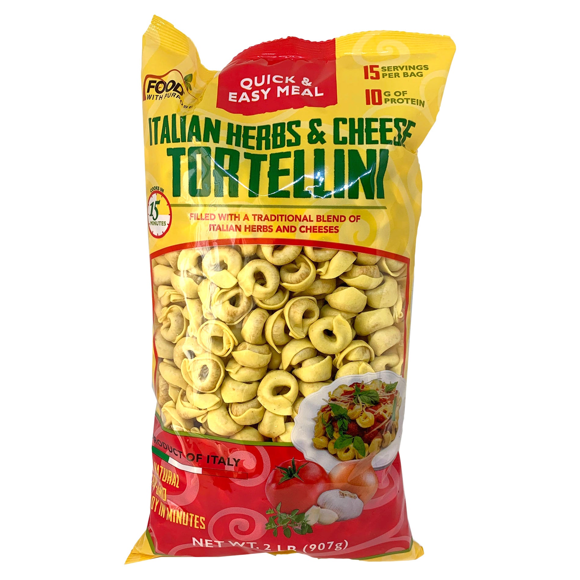 FOOD WITH PURPOSE ITALIAN TORTELLINI 2 POUND BAG - Image 1
