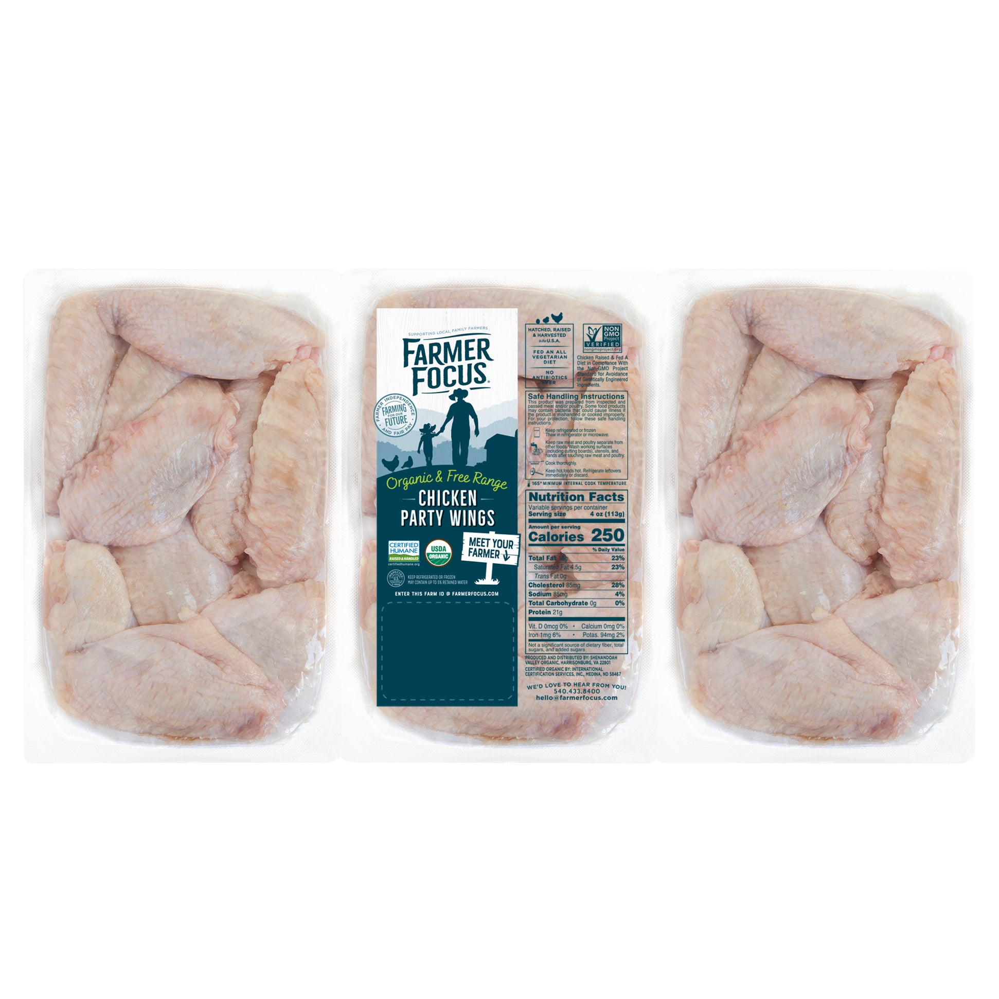 FRESH ORGANIC CHICKEN PARTY WINGS PER LB