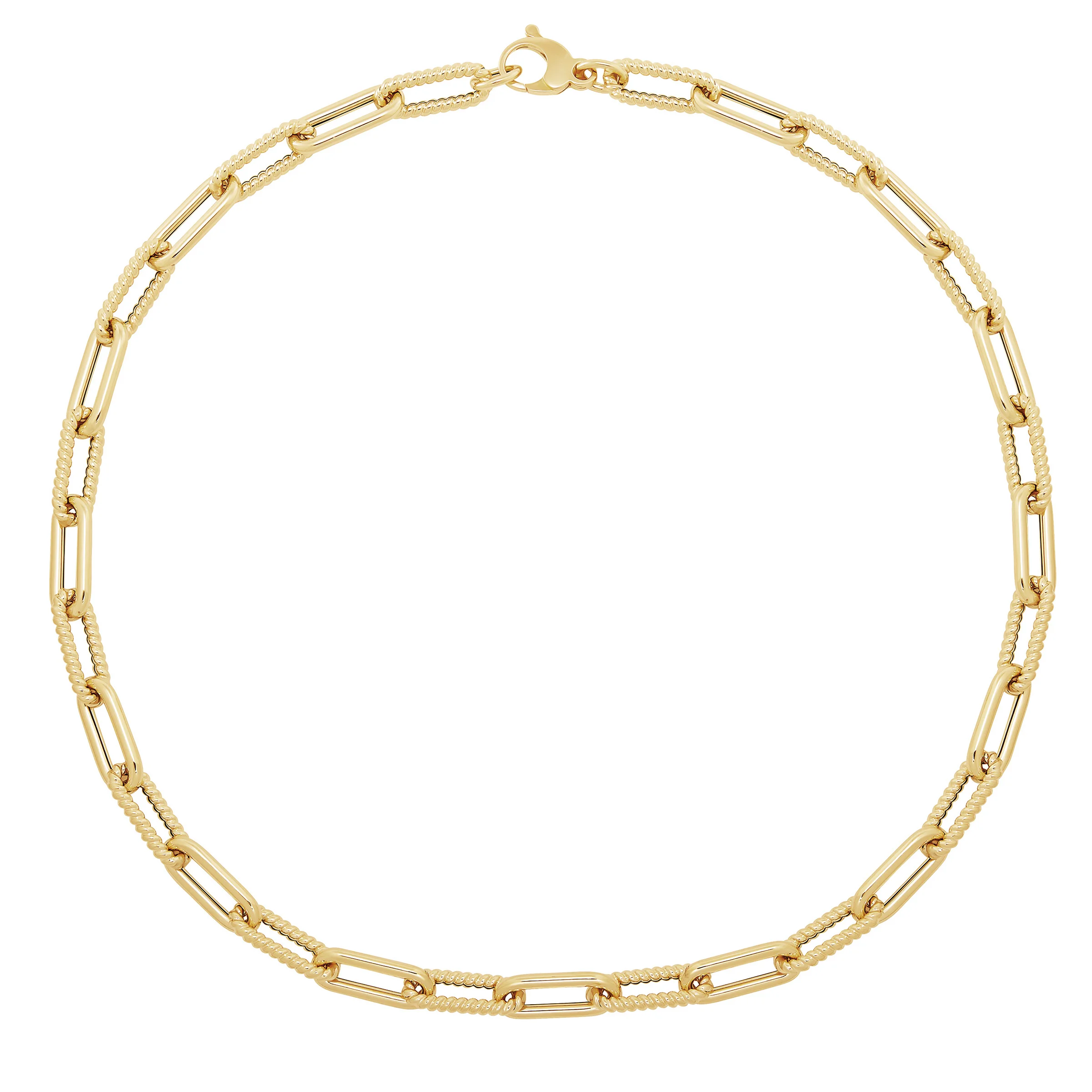 18KT YELLOW GOLD 18¨ PAPERCLIP NECKLACE MADE IN ITALY