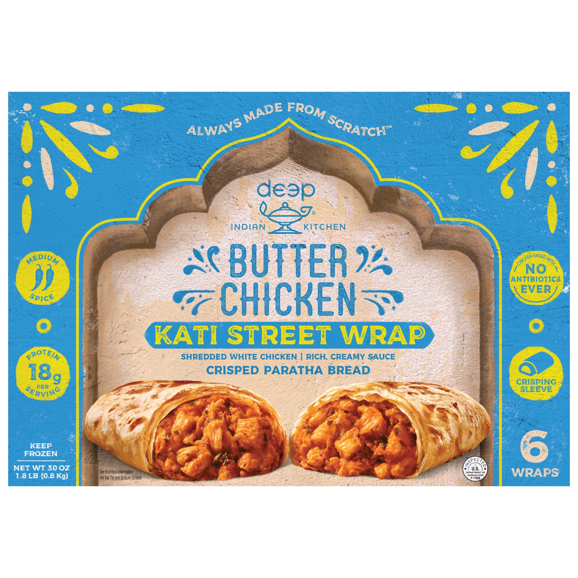 DEEP INDIAN KITCHEN BUTTER CHICKEN KATI 6/5 OZ (1.87 LBS)