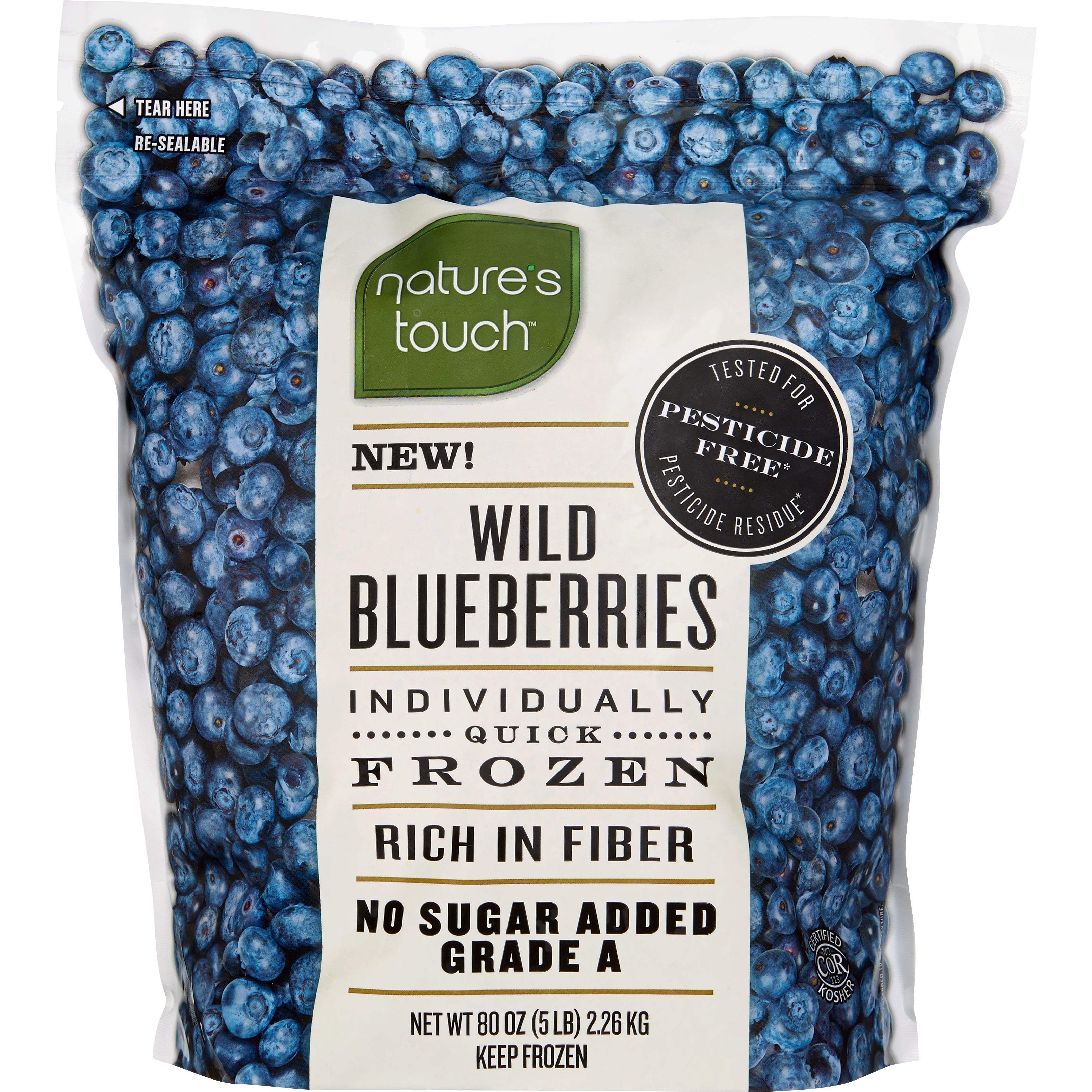NATURE'S TOUCH PESTICIDE FREE WILD BLUEBERRIES 5 LBS