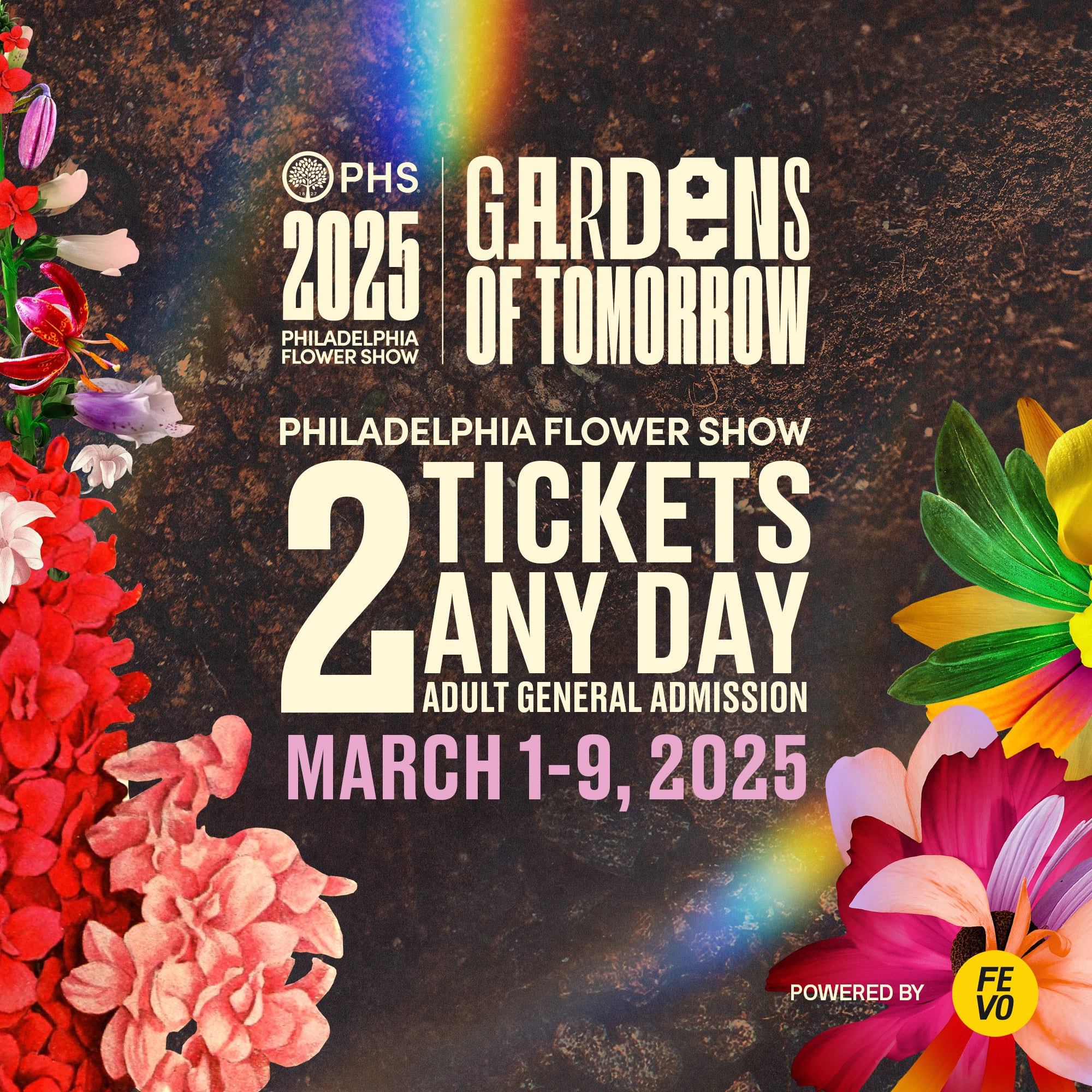 PHILLY FLOWER SHOW 2 ANYDAY ADULT TICKETS ITEM IS NON-REFUNDABLE - Image 1