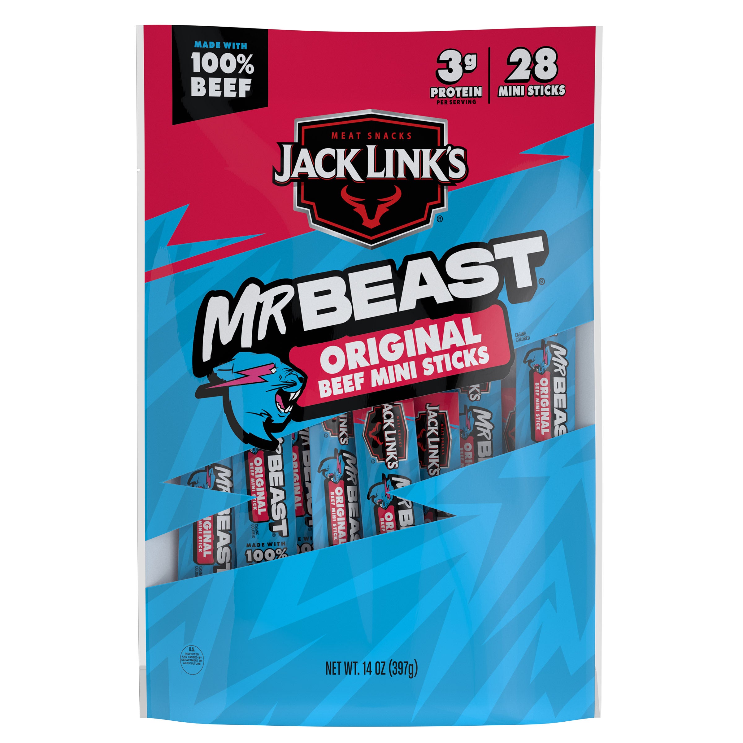 JACK LINK'S MR BEAST BEEF MINIS 28/.5OZ - Image 1