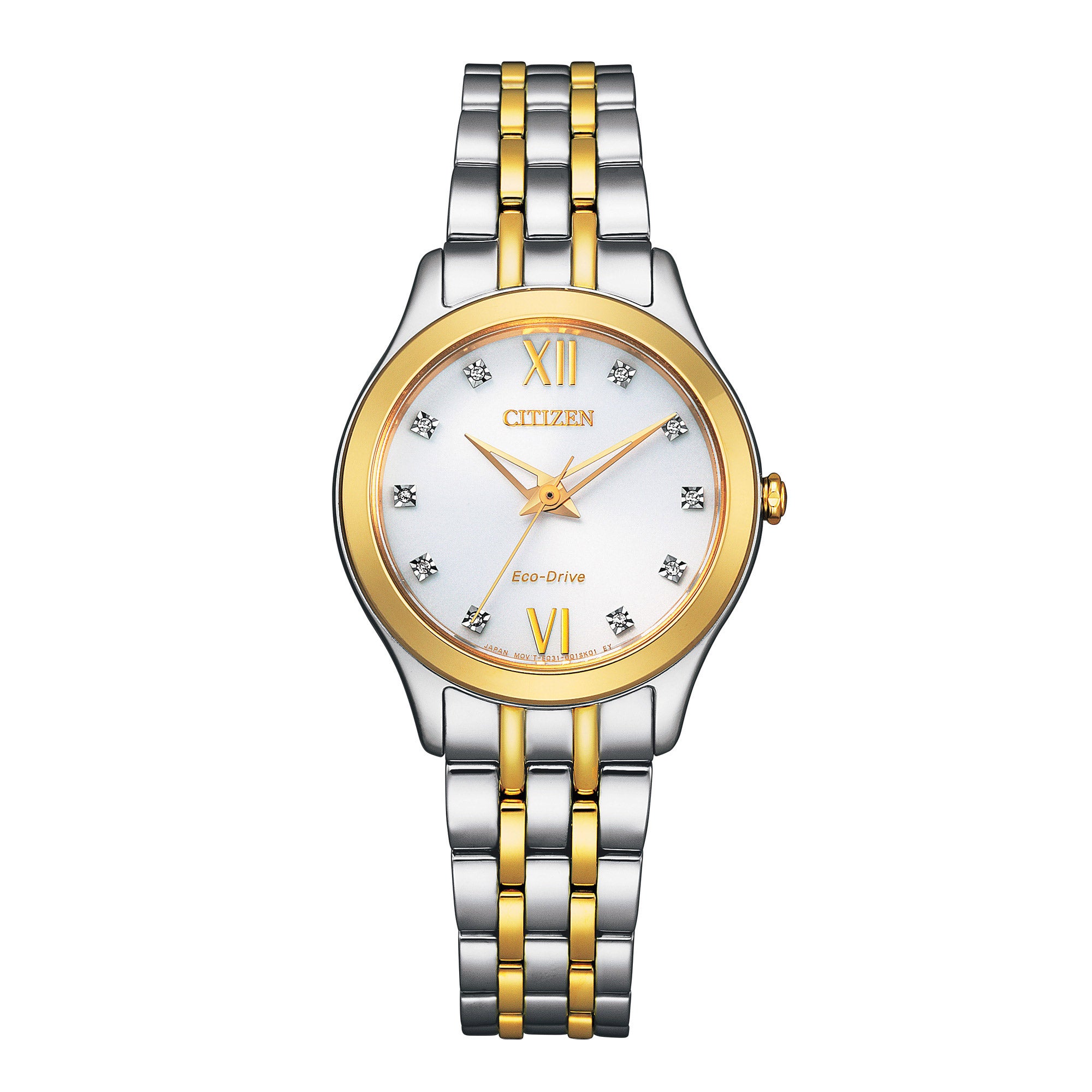 CITIZEN ECO-DRIVE TWO-TONE GOLD-TONE WOMENS QUARTZ WATCH - Image 1
